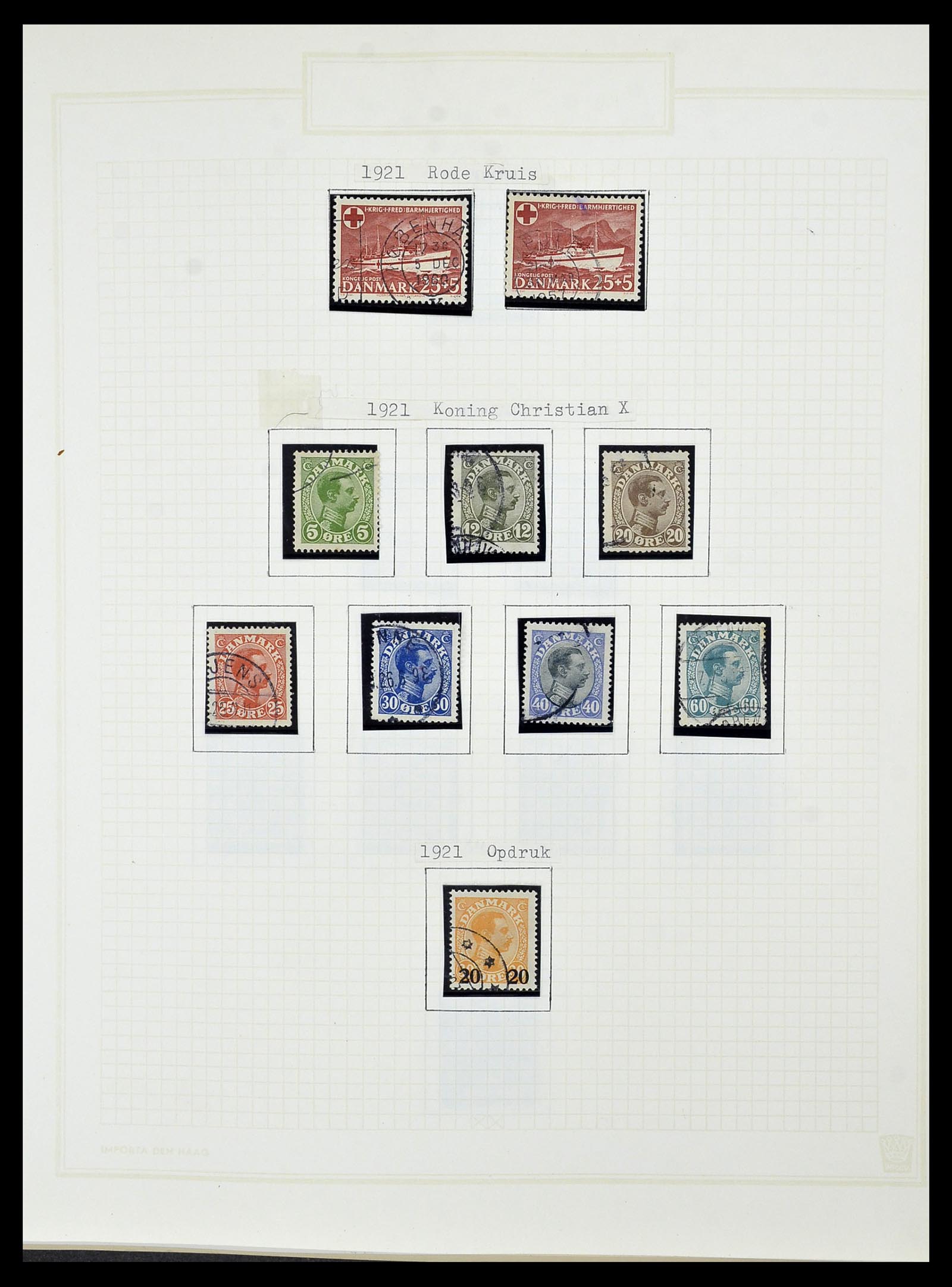 34492 016 - Postzegelverzameling 34492 Denemarken 1851-1975.