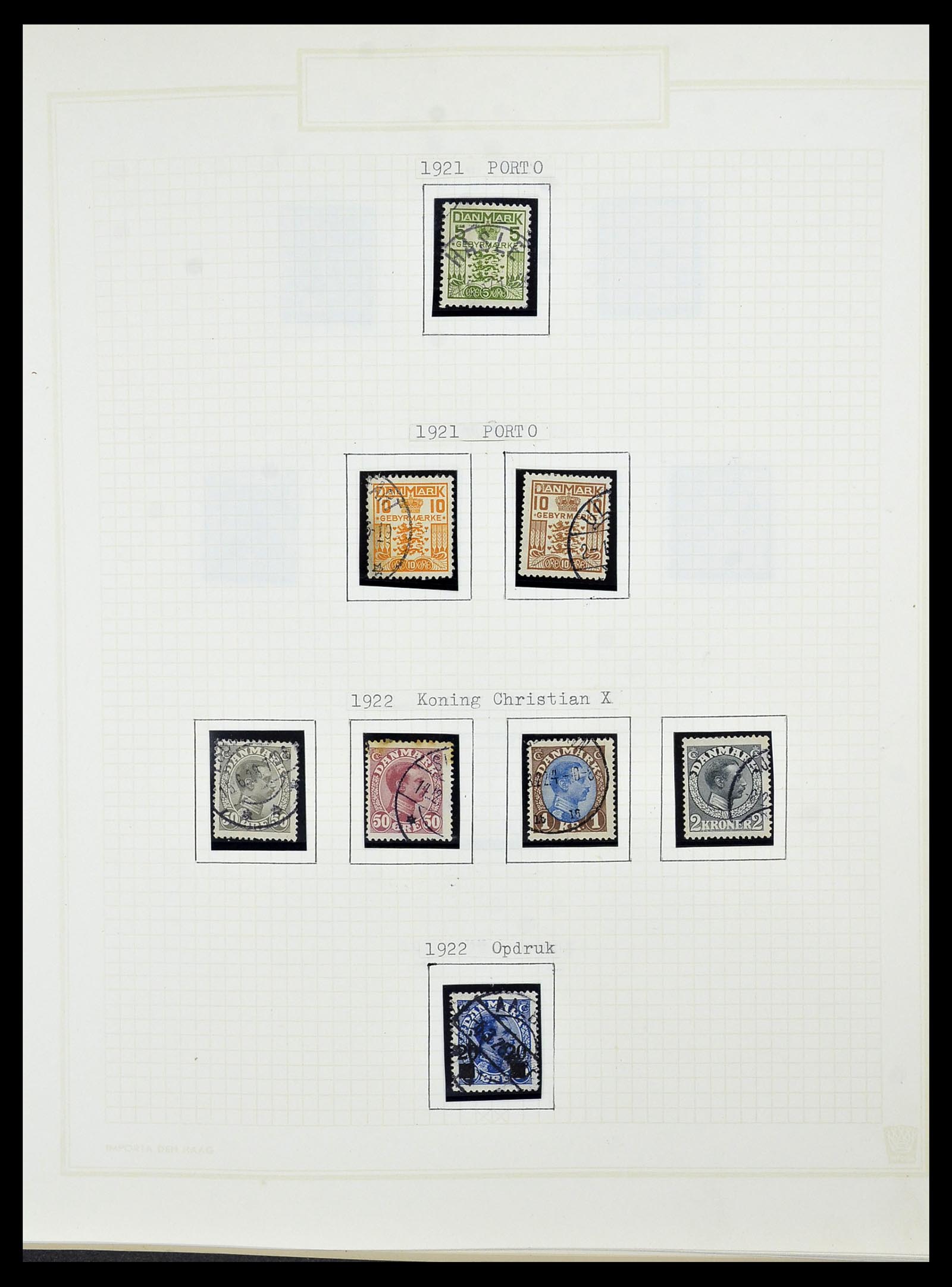 34492 017 - Postzegelverzameling 34492 Denemarken 1851-1975.
