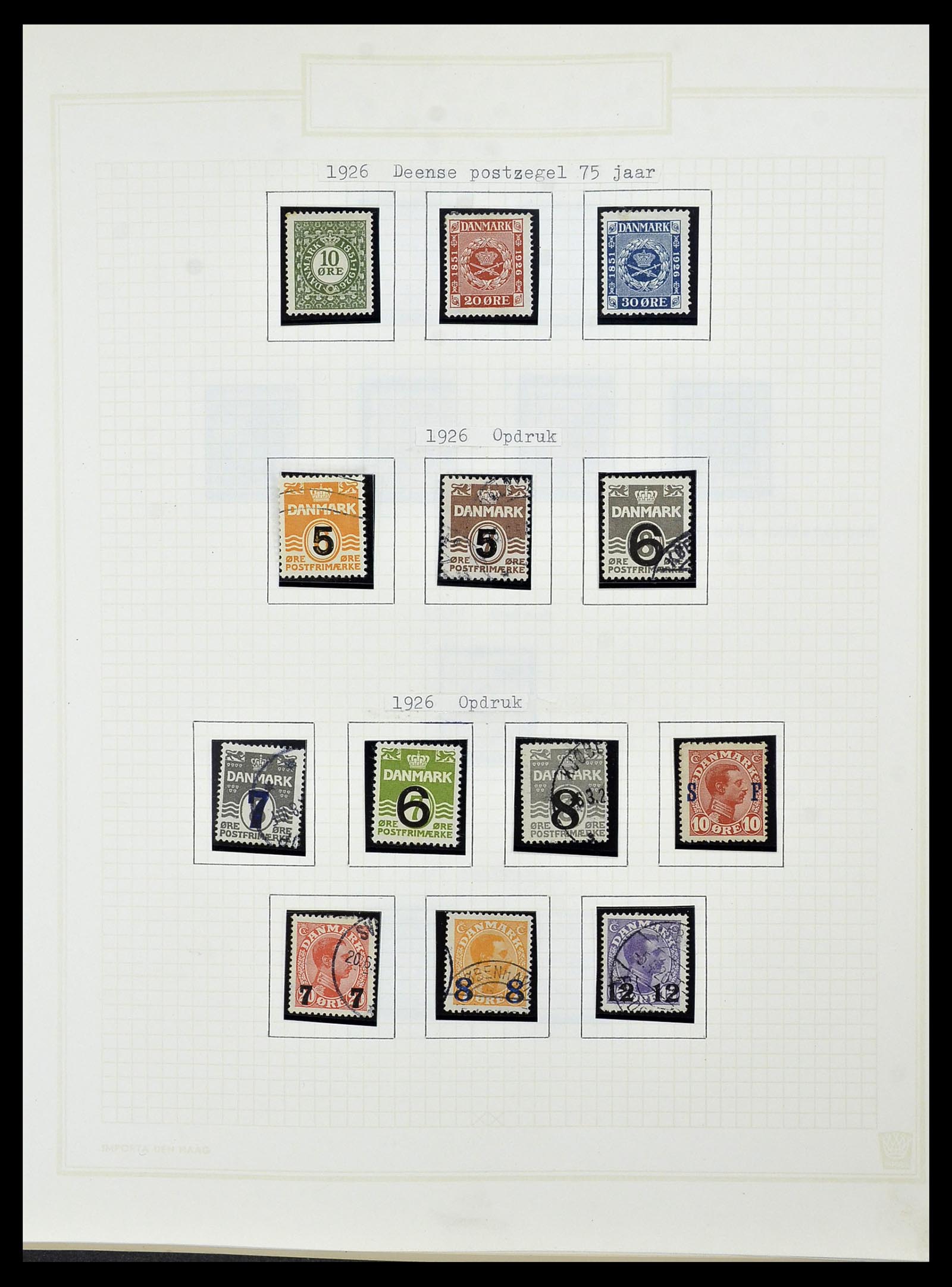 34492 022 - Postzegelverzameling 34492 Denemarken 1851-1975.