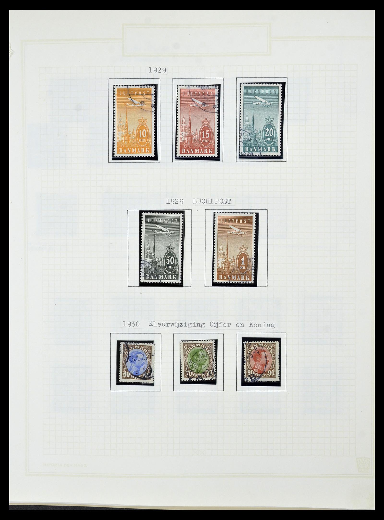 34492 025 - Postzegelverzameling 34492 Denemarken 1851-1975.