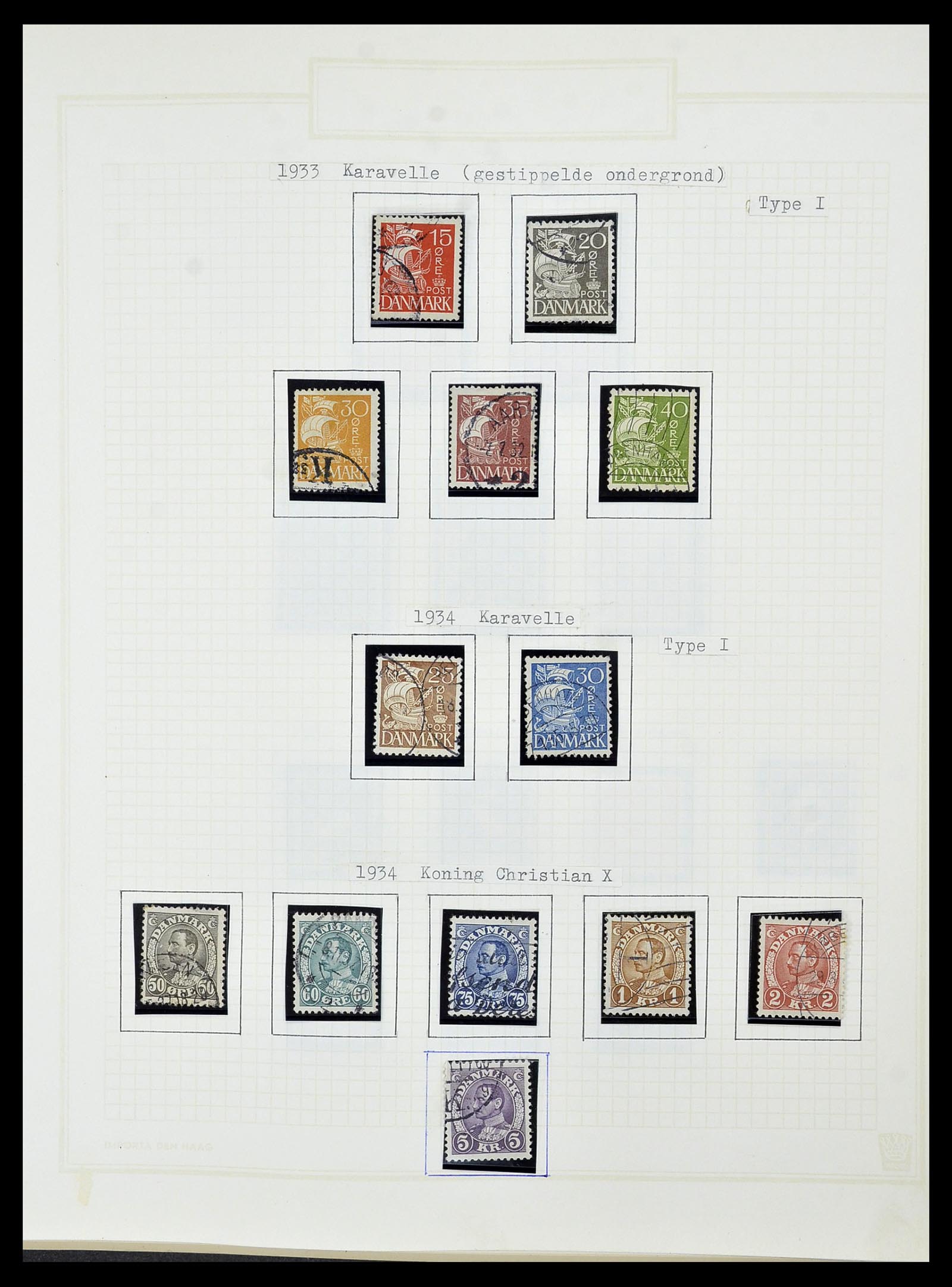 34492 027 - Postzegelverzameling 34492 Denemarken 1851-1975.