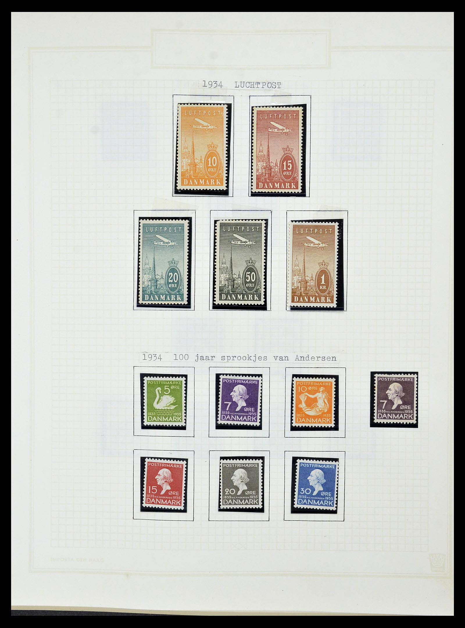 34492 028 - Postzegelverzameling 34492 Denemarken 1851-1975.