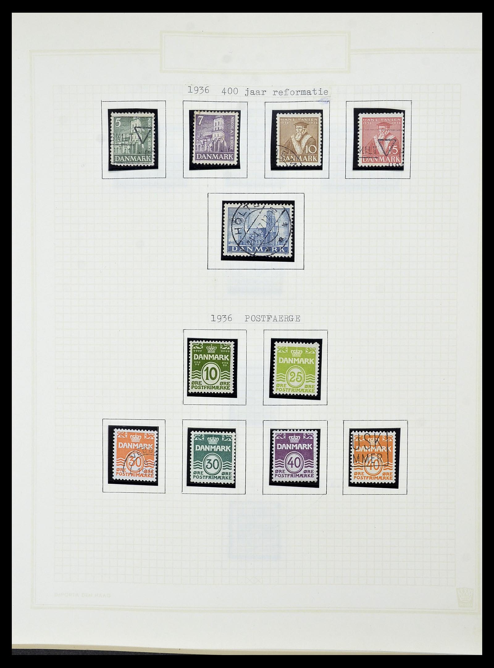 34492 029 - Postzegelverzameling 34492 Denemarken 1851-1975.
