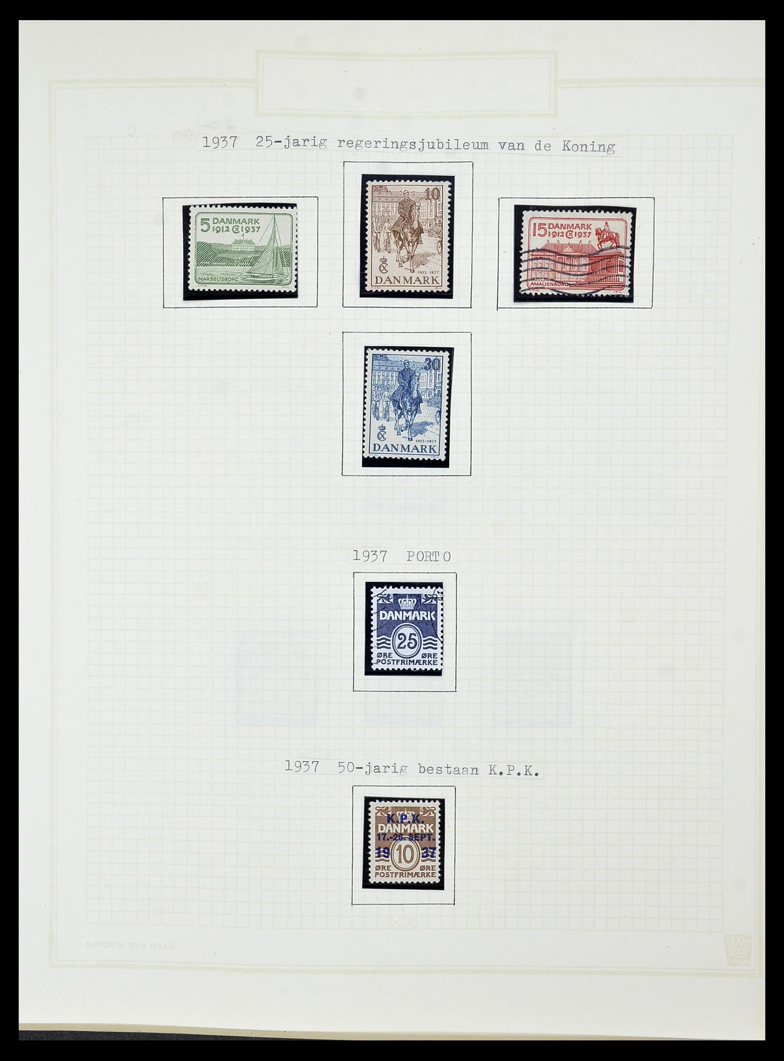 34492 030 - Postzegelverzameling 34492 Denemarken 1851-1975.