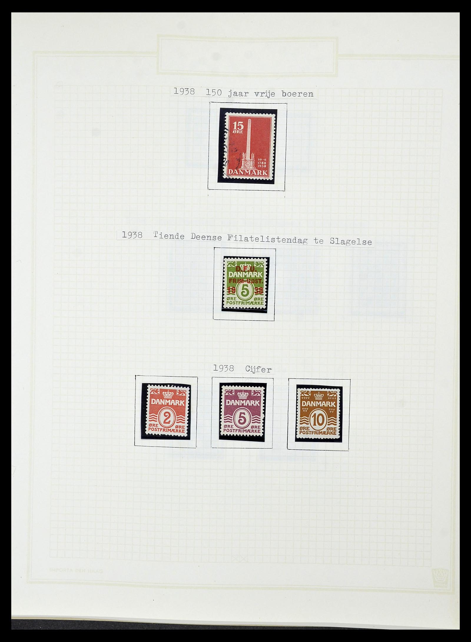 34492 031 - Postzegelverzameling 34492 Denemarken 1851-1975.