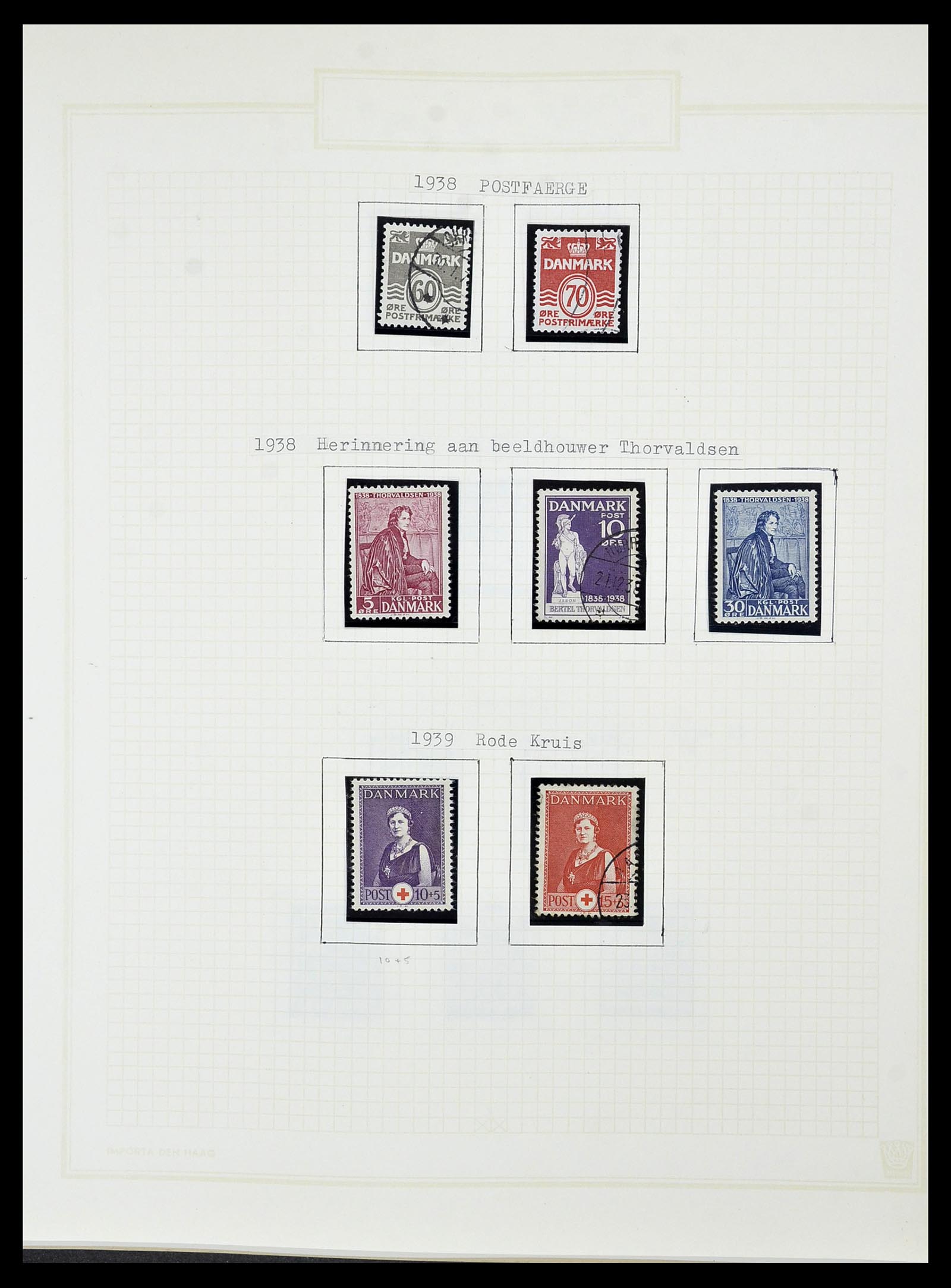 34492 032 - Postzegelverzameling 34492 Denemarken 1851-1975.