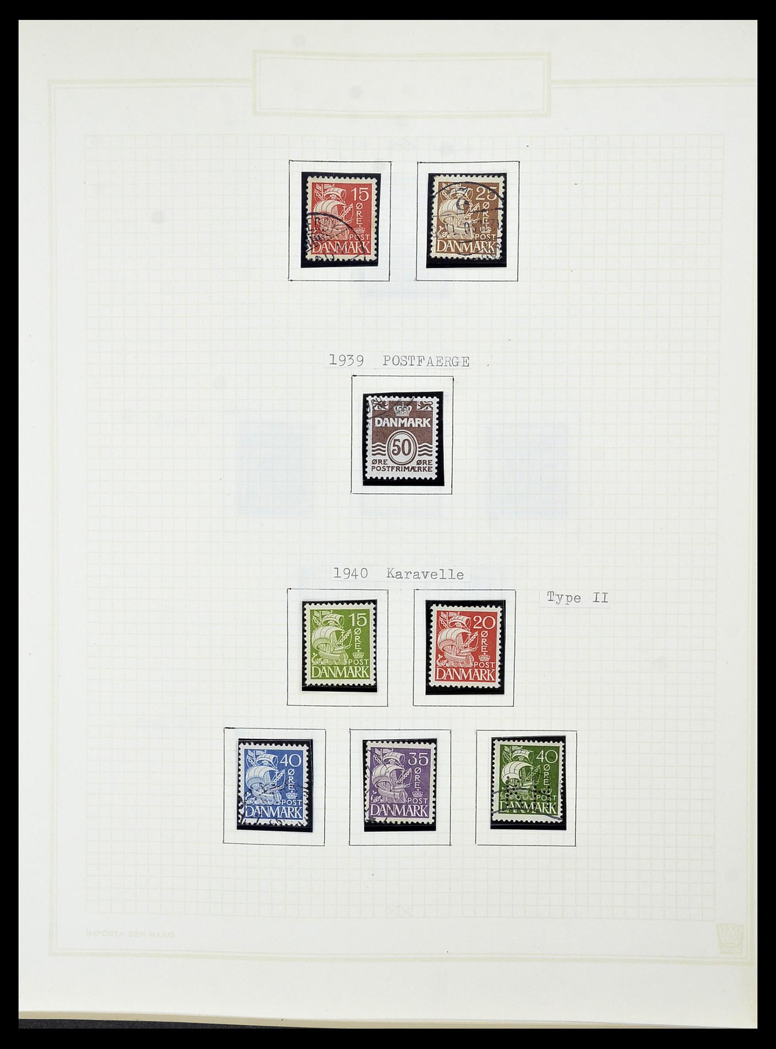34492 033 - Postzegelverzameling 34492 Denemarken 1851-1975.