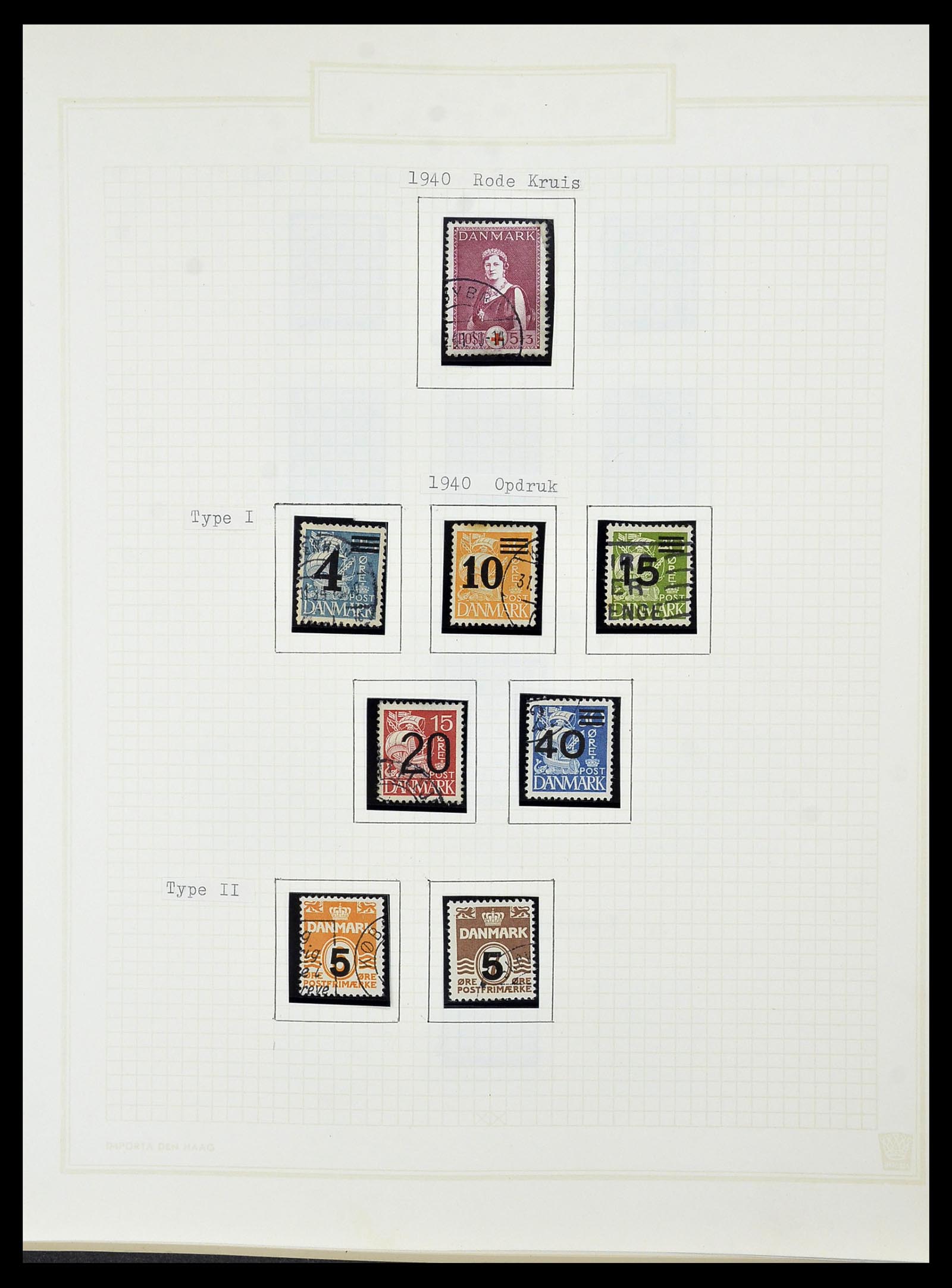 34492 034 - Postzegelverzameling 34492 Denemarken 1851-1975.