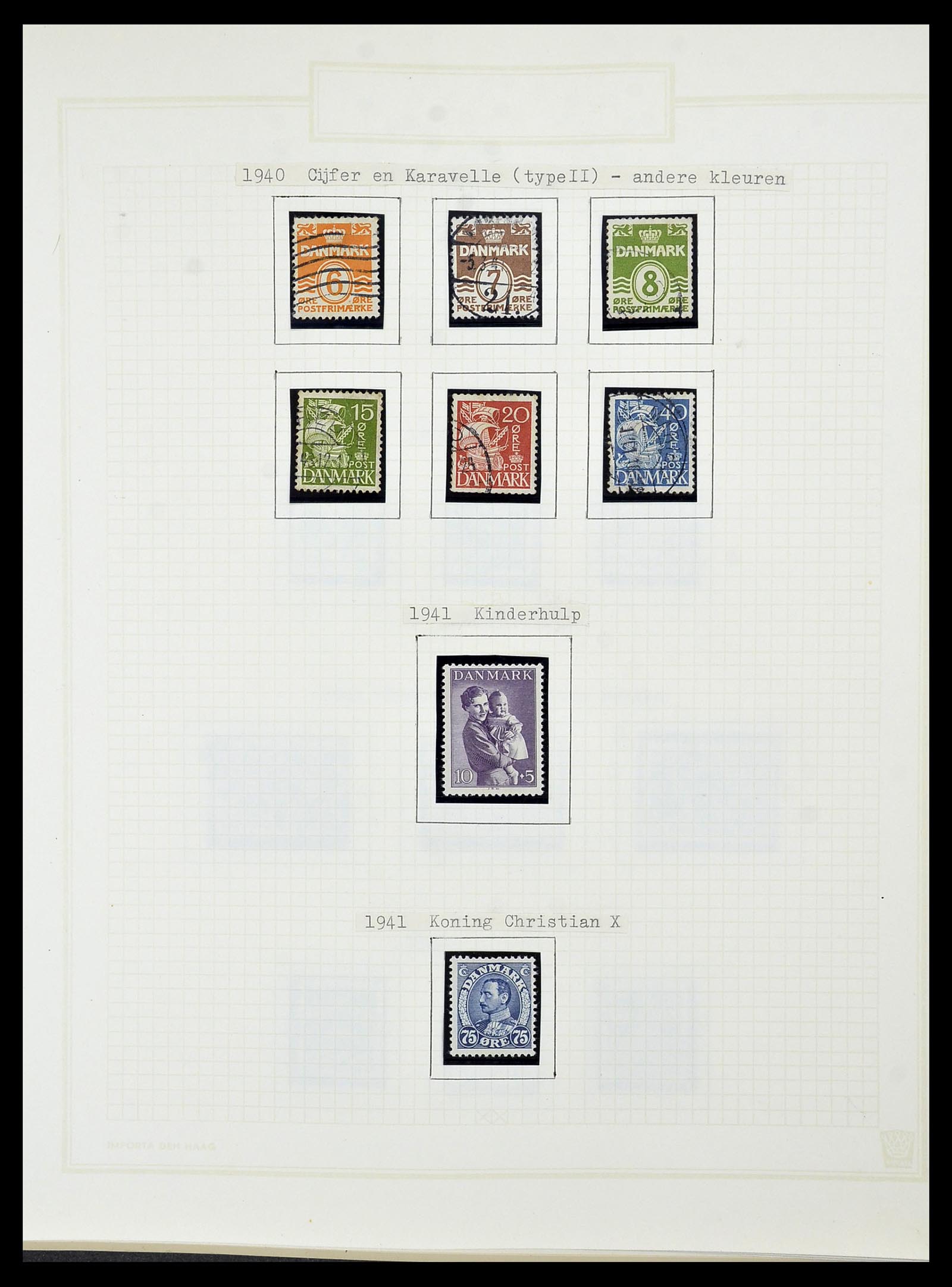 34492 035 - Postzegelverzameling 34492 Denemarken 1851-1975.