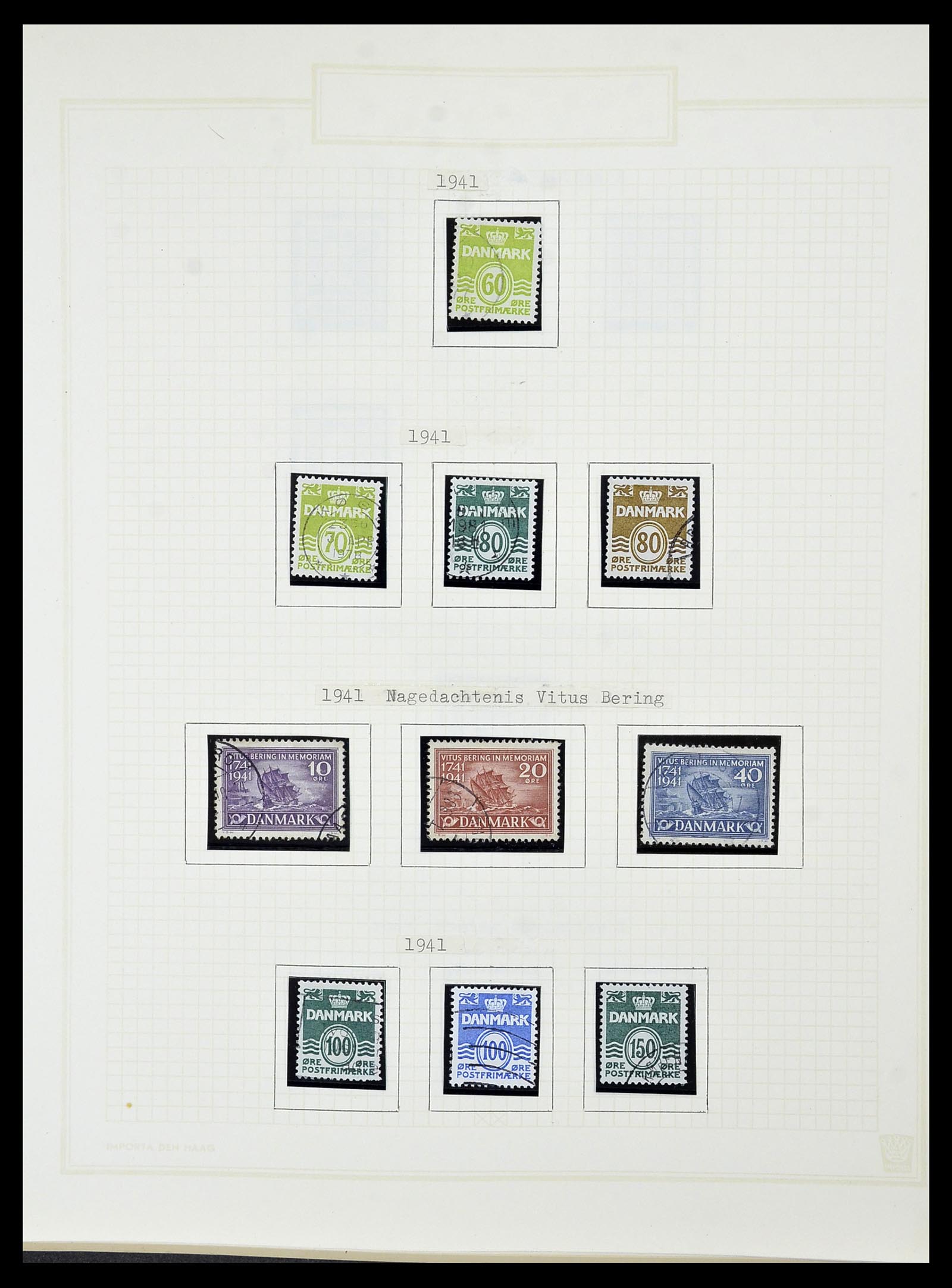 34492 036 - Postzegelverzameling 34492 Denemarken 1851-1975.