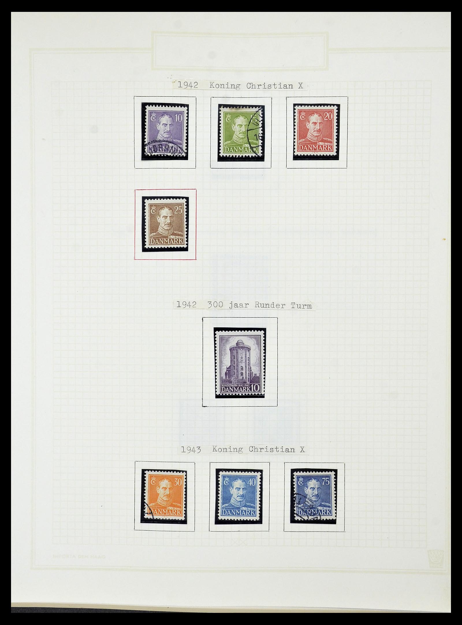 34492 037 - Postzegelverzameling 34492 Denemarken 1851-1975.