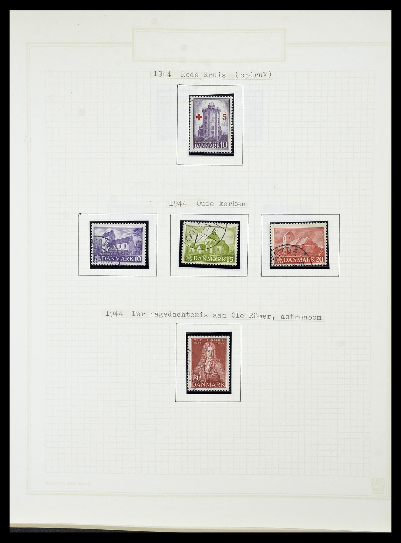 34492 039 - Postzegelverzameling 34492 Denemarken 1851-1975.