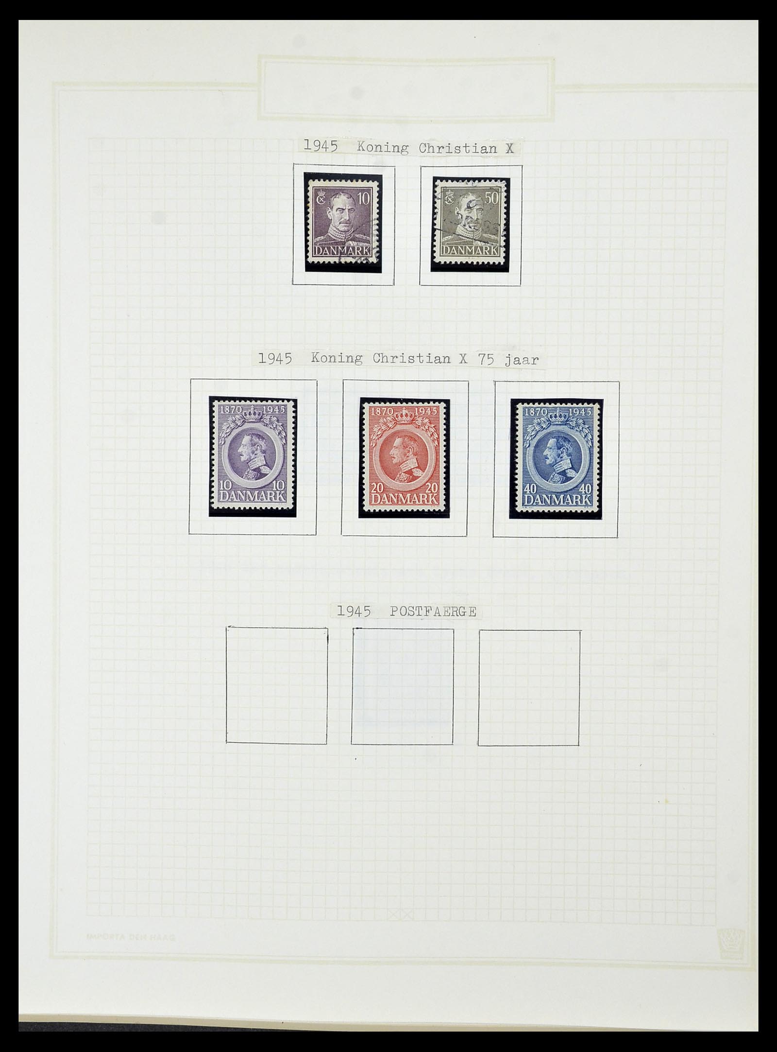 34492 040 - Postzegelverzameling 34492 Denemarken 1851-1975.
