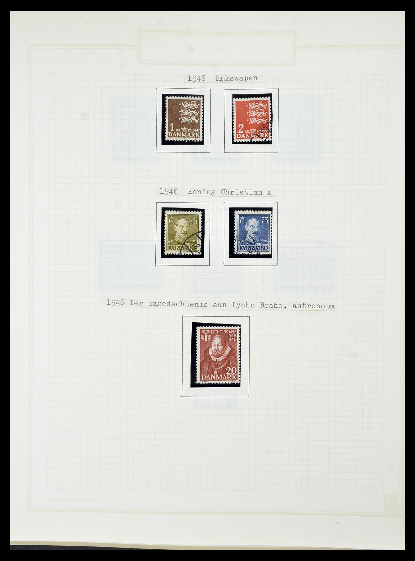 34492 041 - Postzegelverzameling 34492 Denemarken 1851-1975.