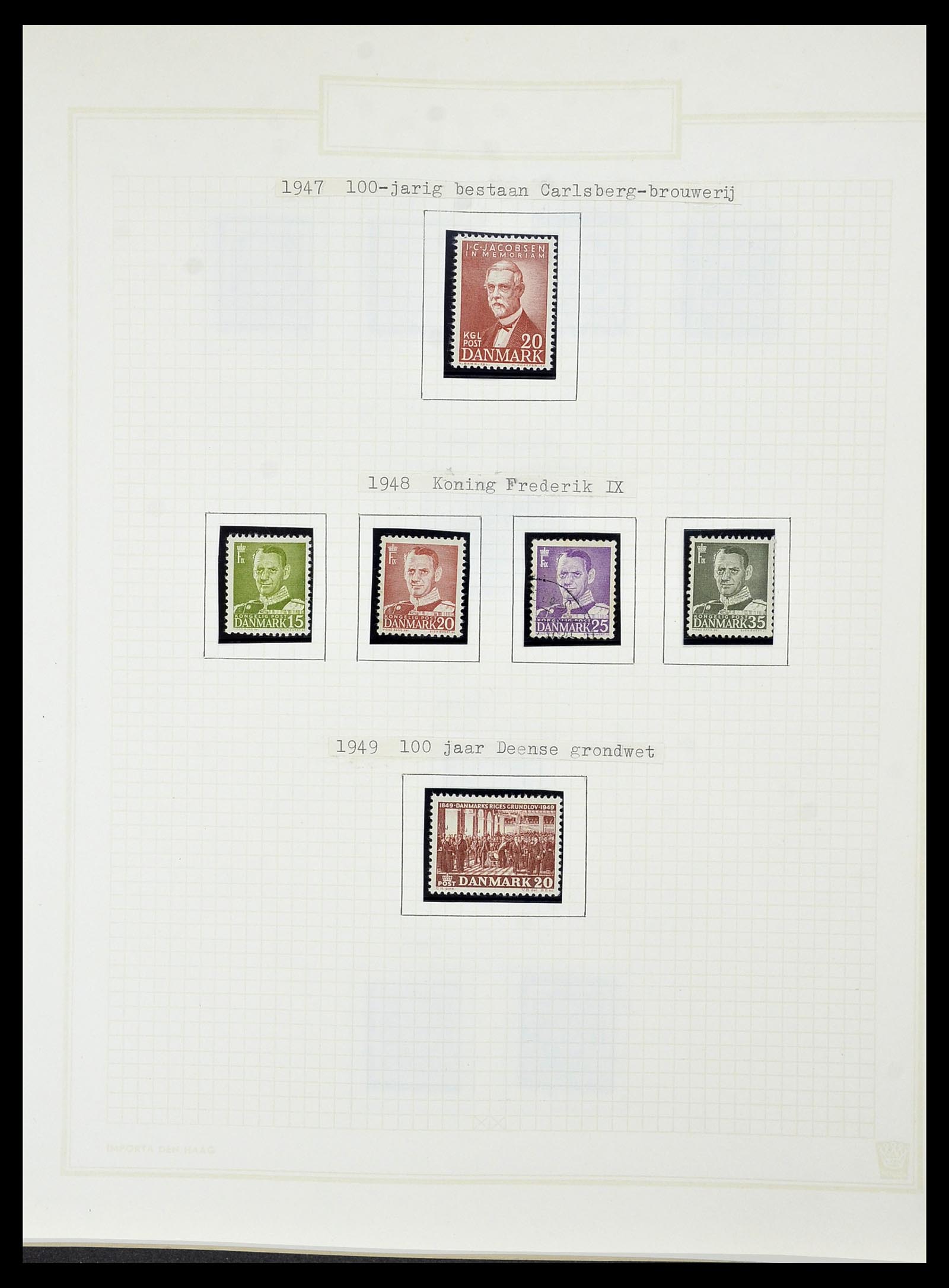 34492 043 - Postzegelverzameling 34492 Denemarken 1851-1975.