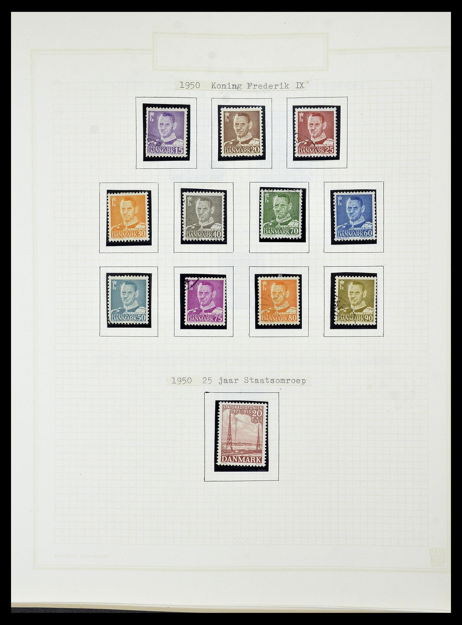 34492 045 - Postzegelverzameling 34492 Denemarken 1851-1975.