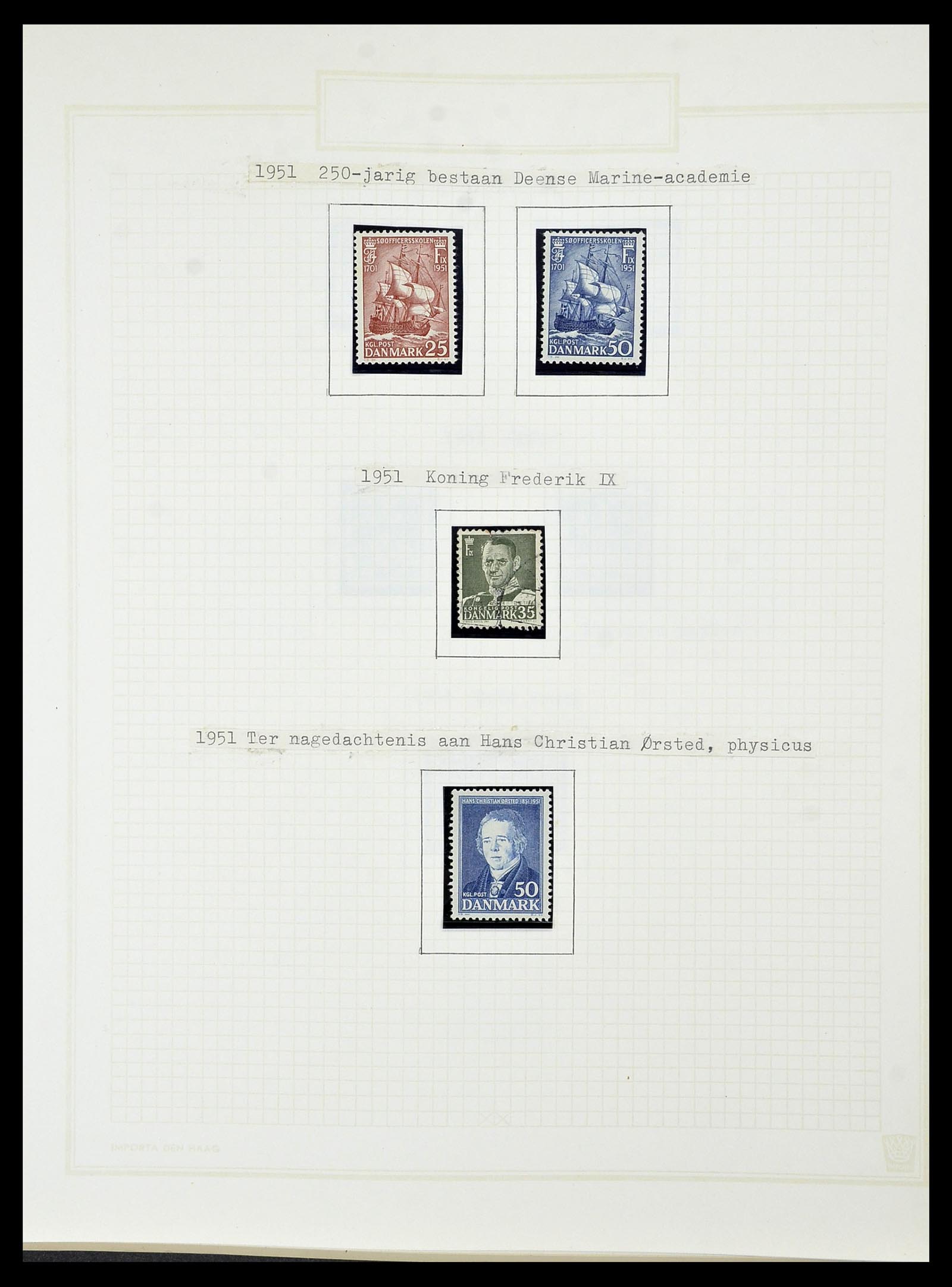34492 046 - Postzegelverzameling 34492 Denemarken 1851-1975.