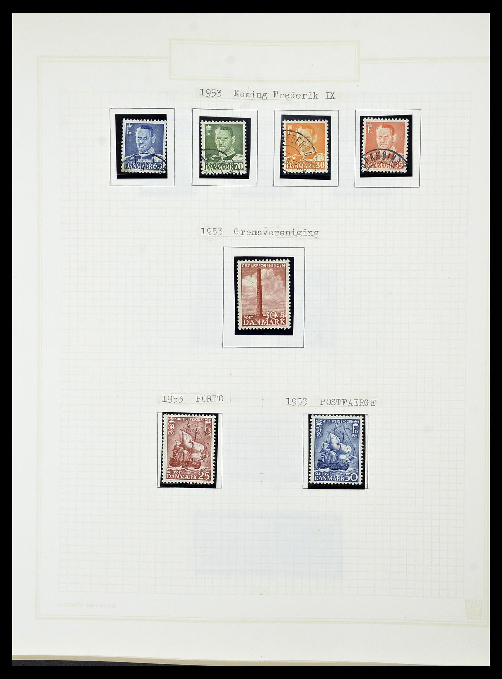 34492 049 - Postzegelverzameling 34492 Denemarken 1851-1975.