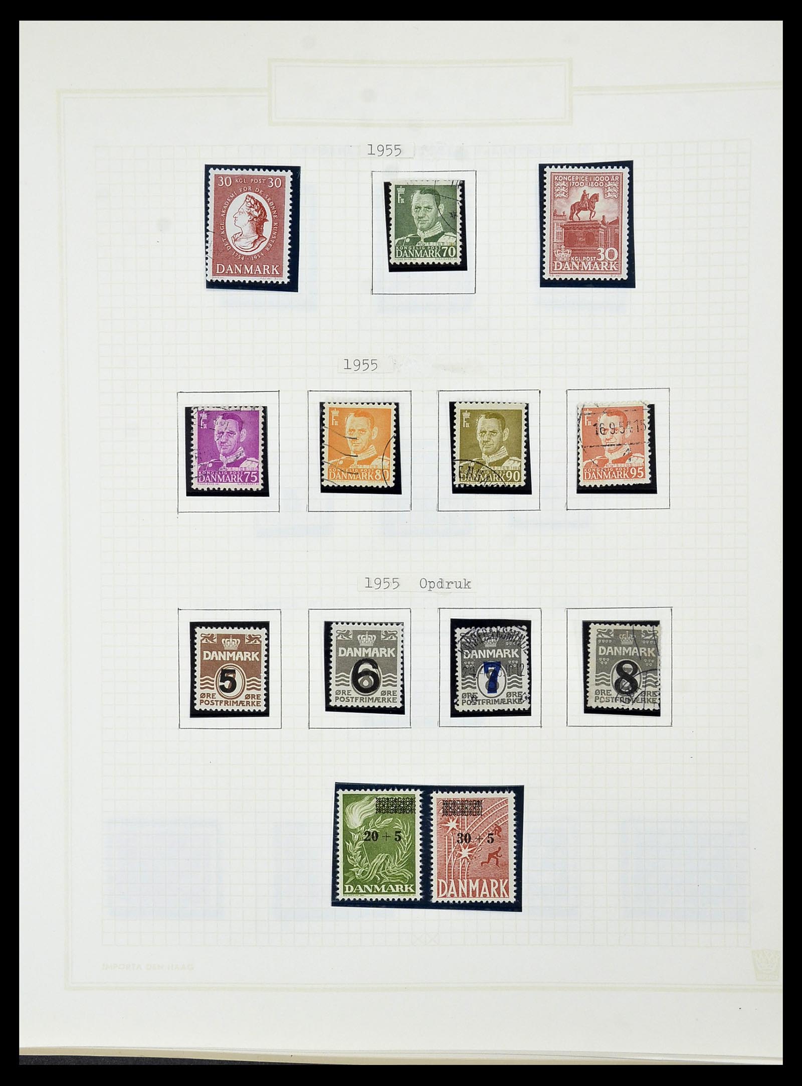 34492 052 - Postzegelverzameling 34492 Denemarken 1851-1975.