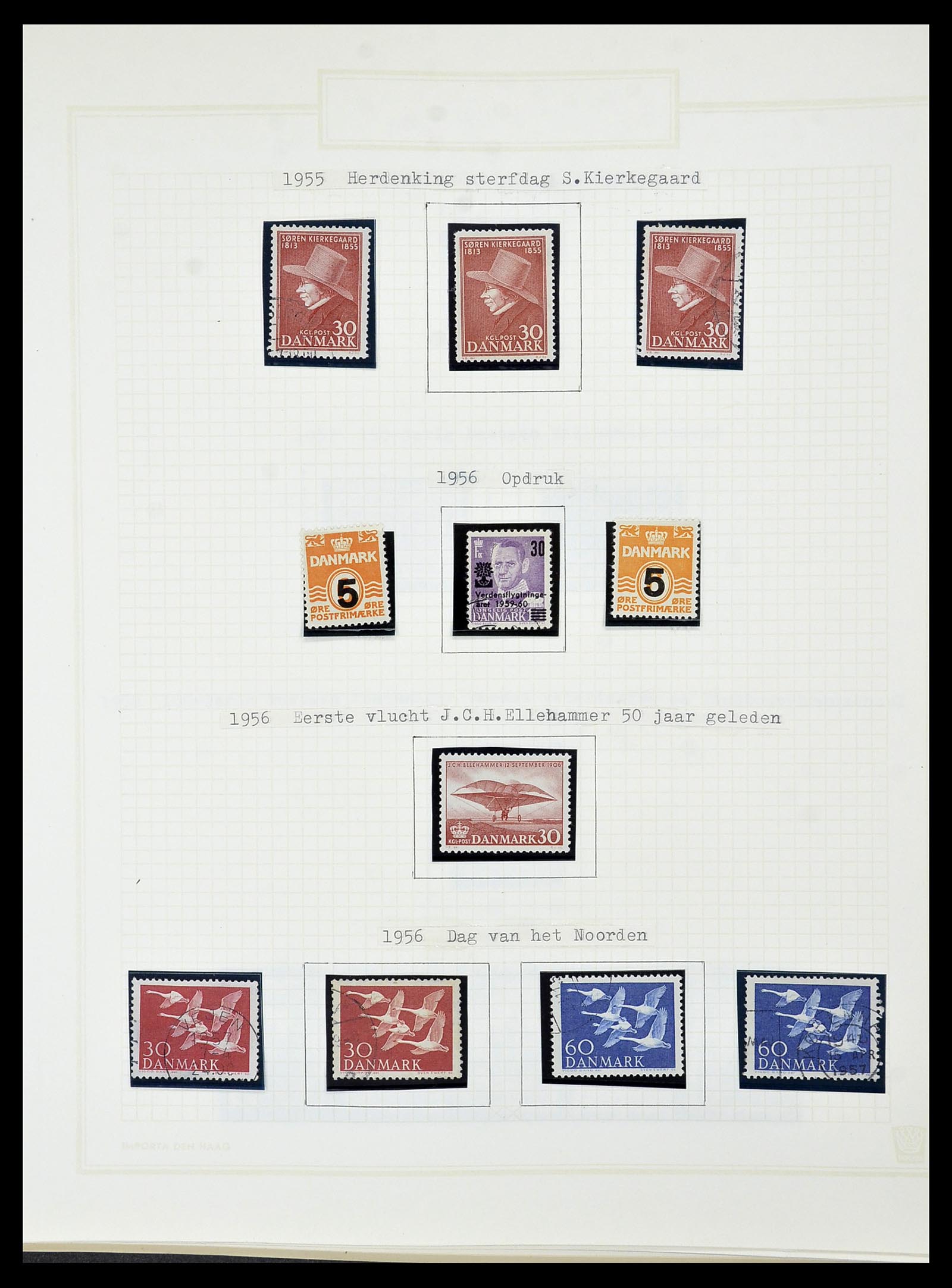 34492 053 - Postzegelverzameling 34492 Denemarken 1851-1975.