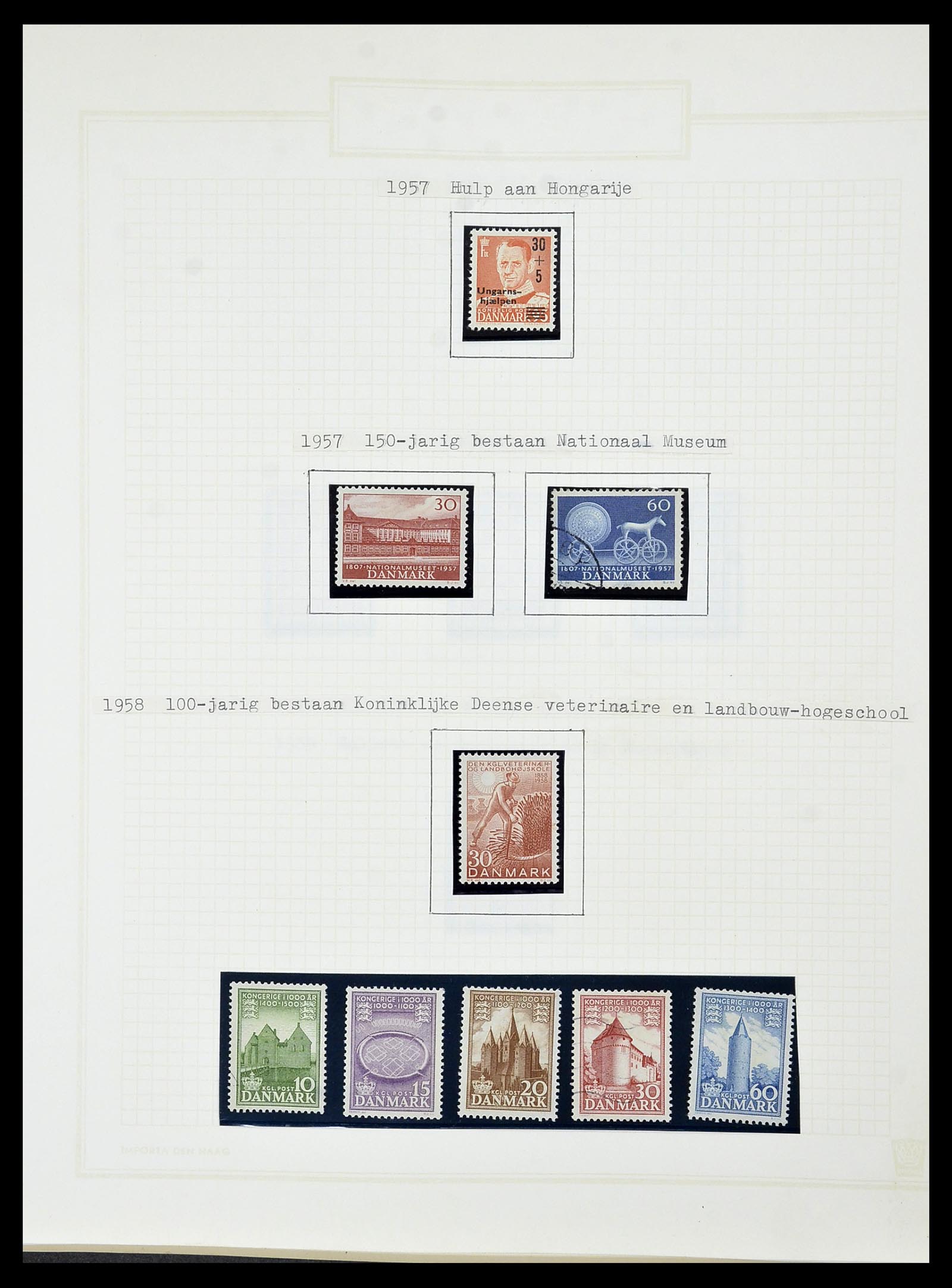 34492 054 - Postzegelverzameling 34492 Denemarken 1851-1975.