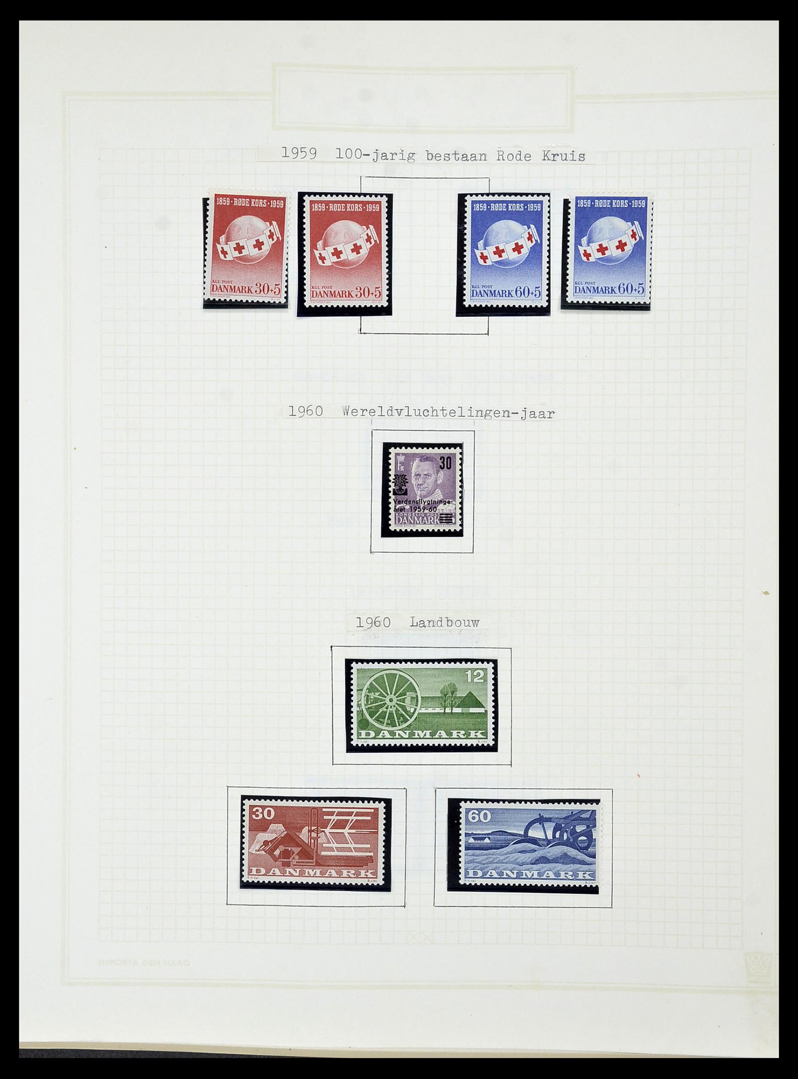 34492 056 - Postzegelverzameling 34492 Denemarken 1851-1975.