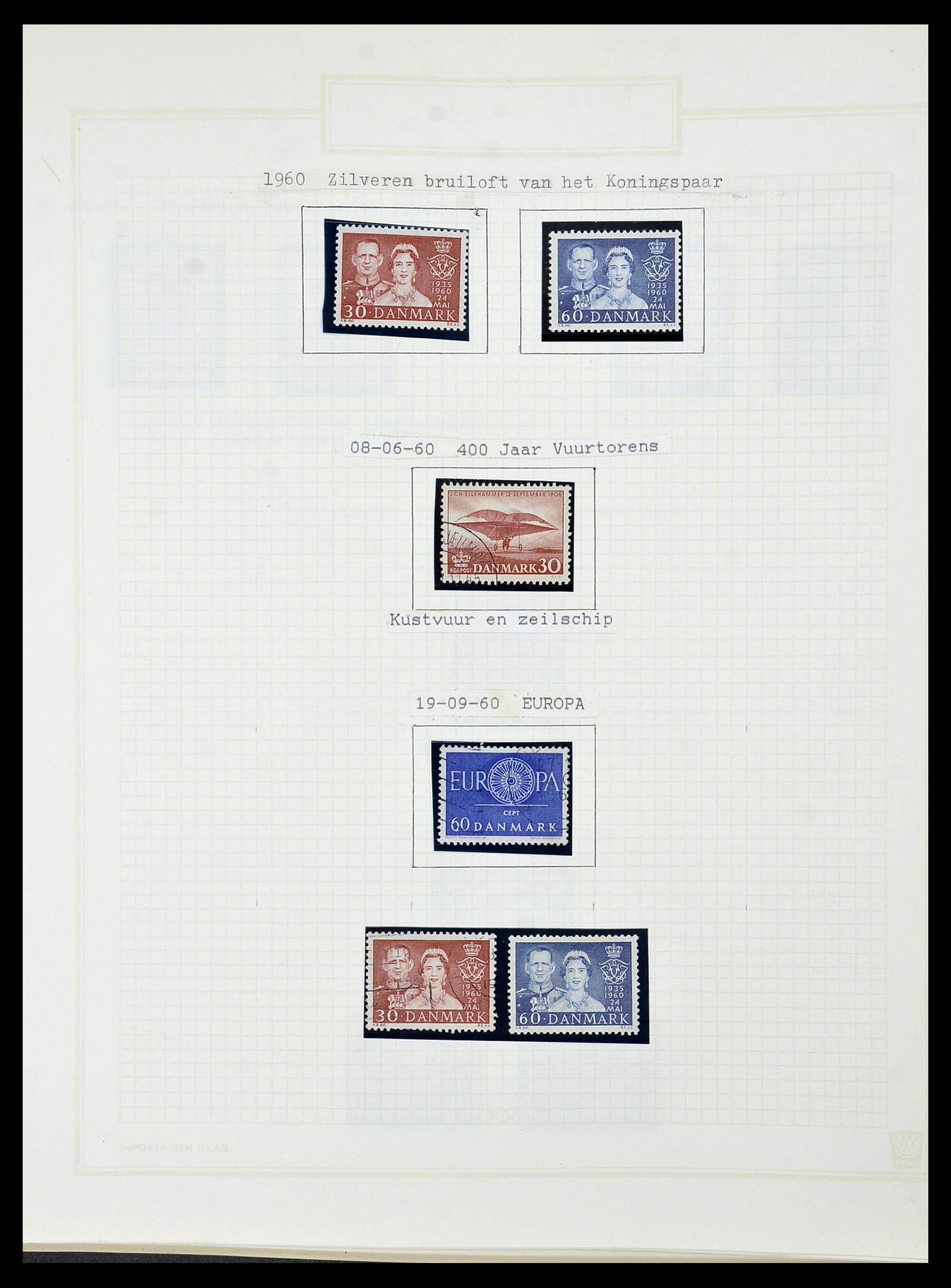 34492 057 - Postzegelverzameling 34492 Denemarken 1851-1975.