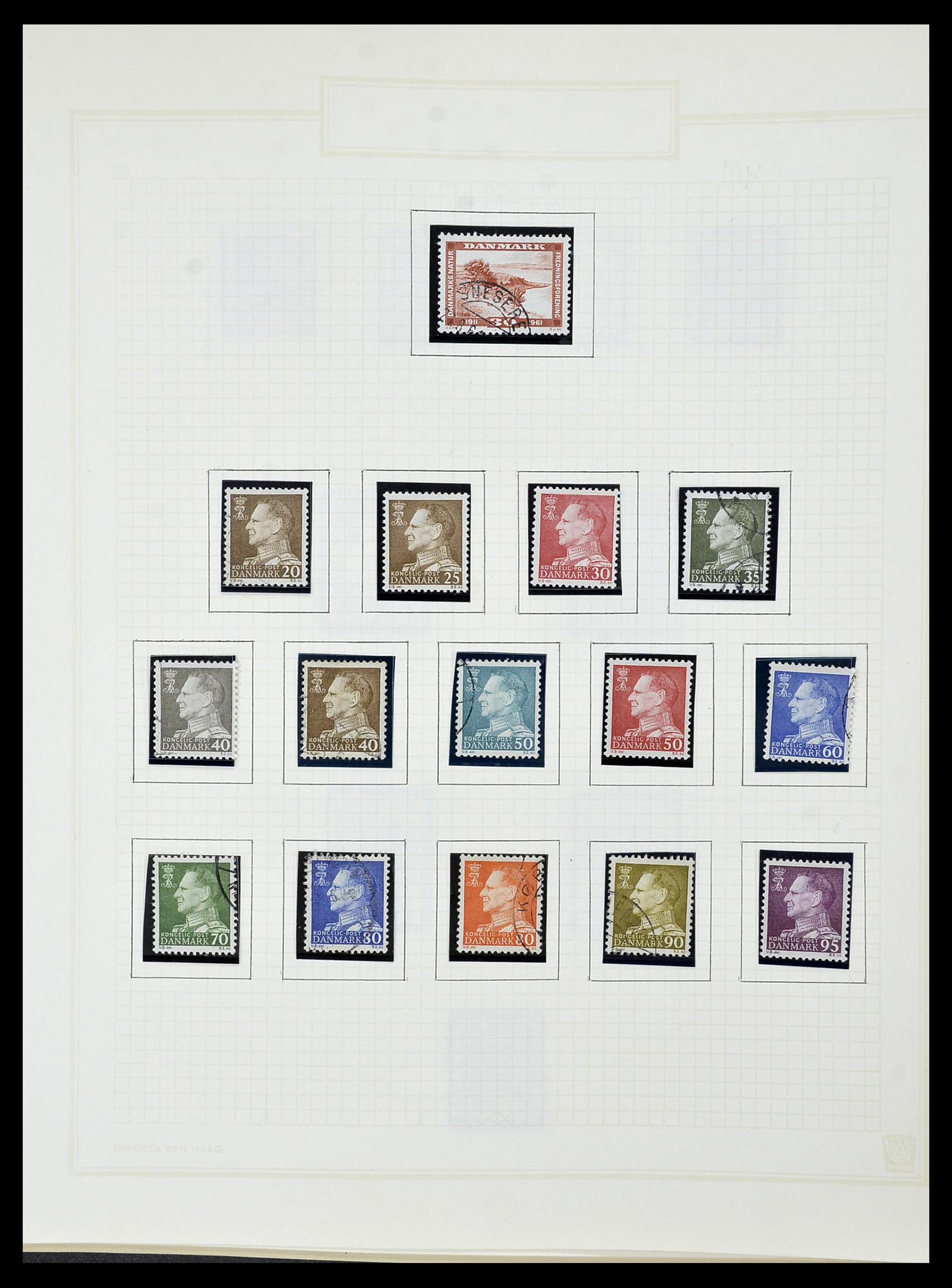 34492 059 - Postzegelverzameling 34492 Denemarken 1851-1975.