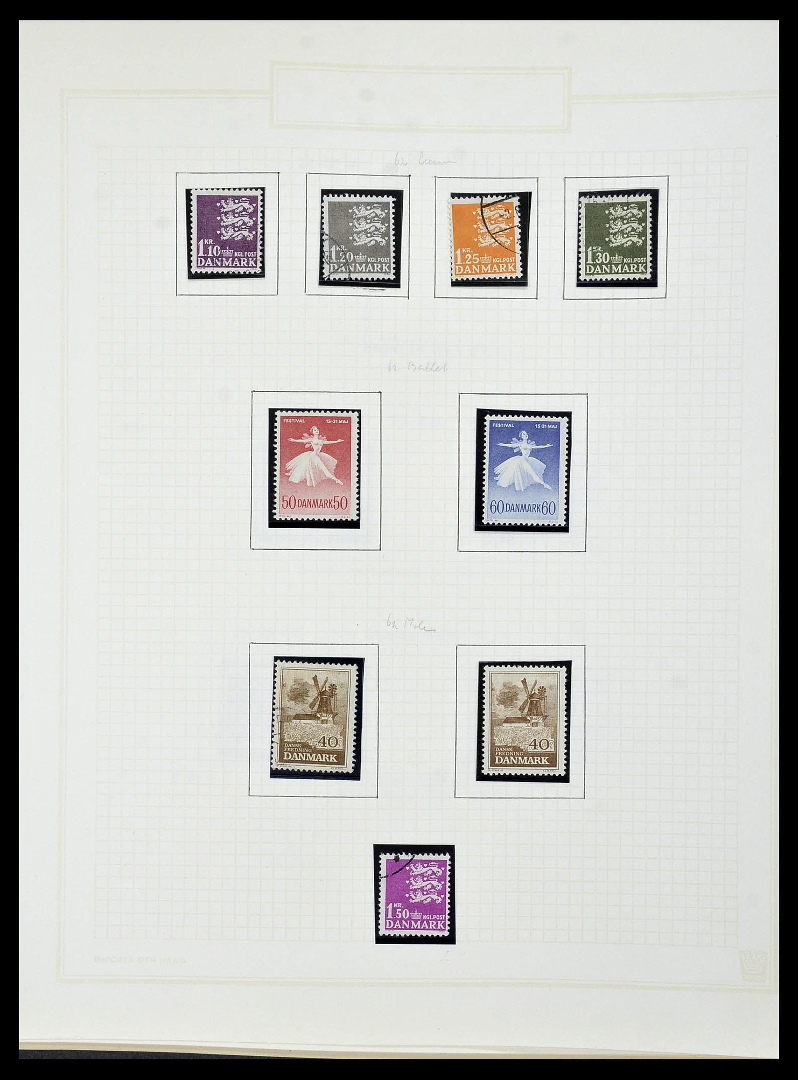 34492 060 - Postzegelverzameling 34492 Denemarken 1851-1975.