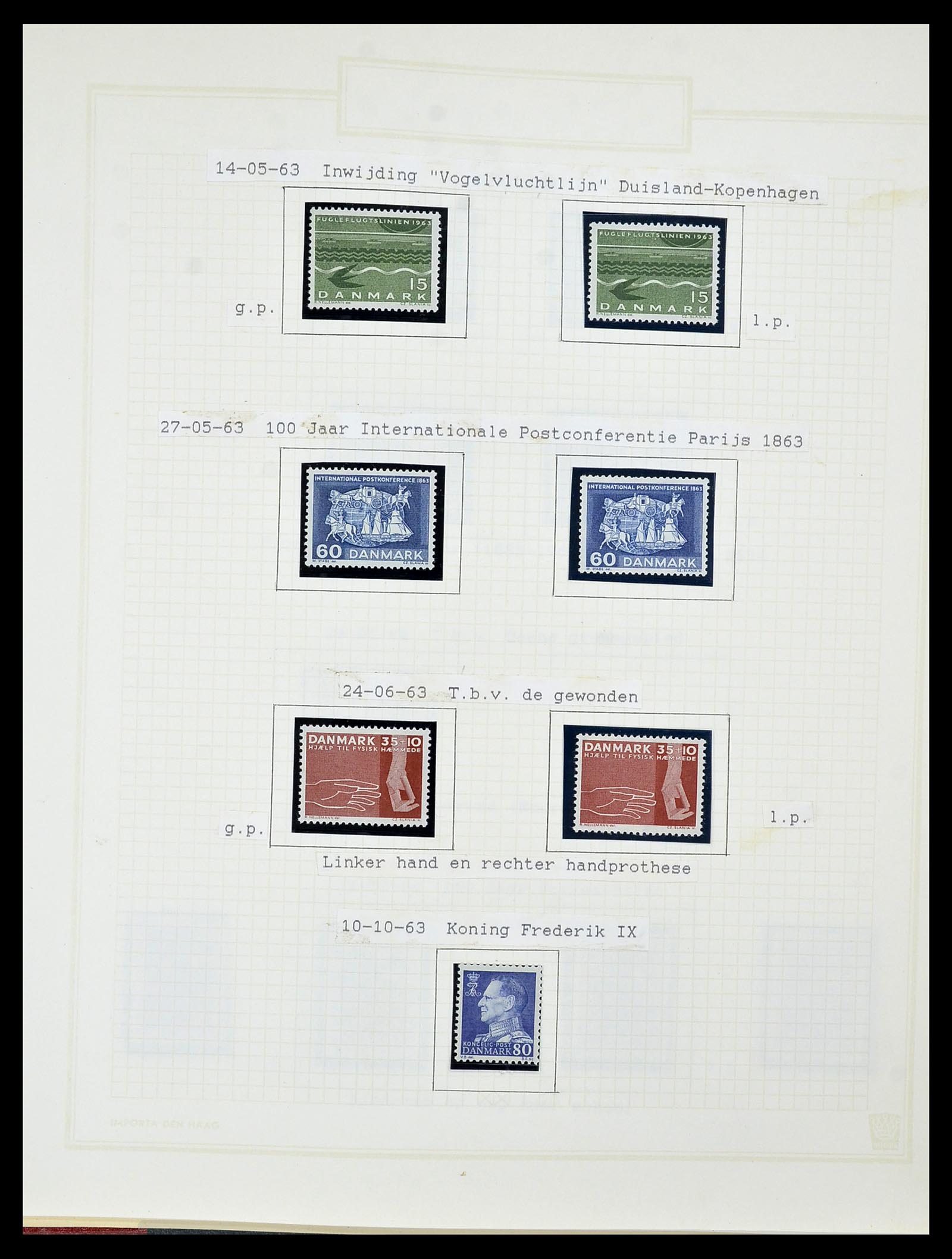 34492 063 - Stamp Collection 34492 Denmark 1851-1975.