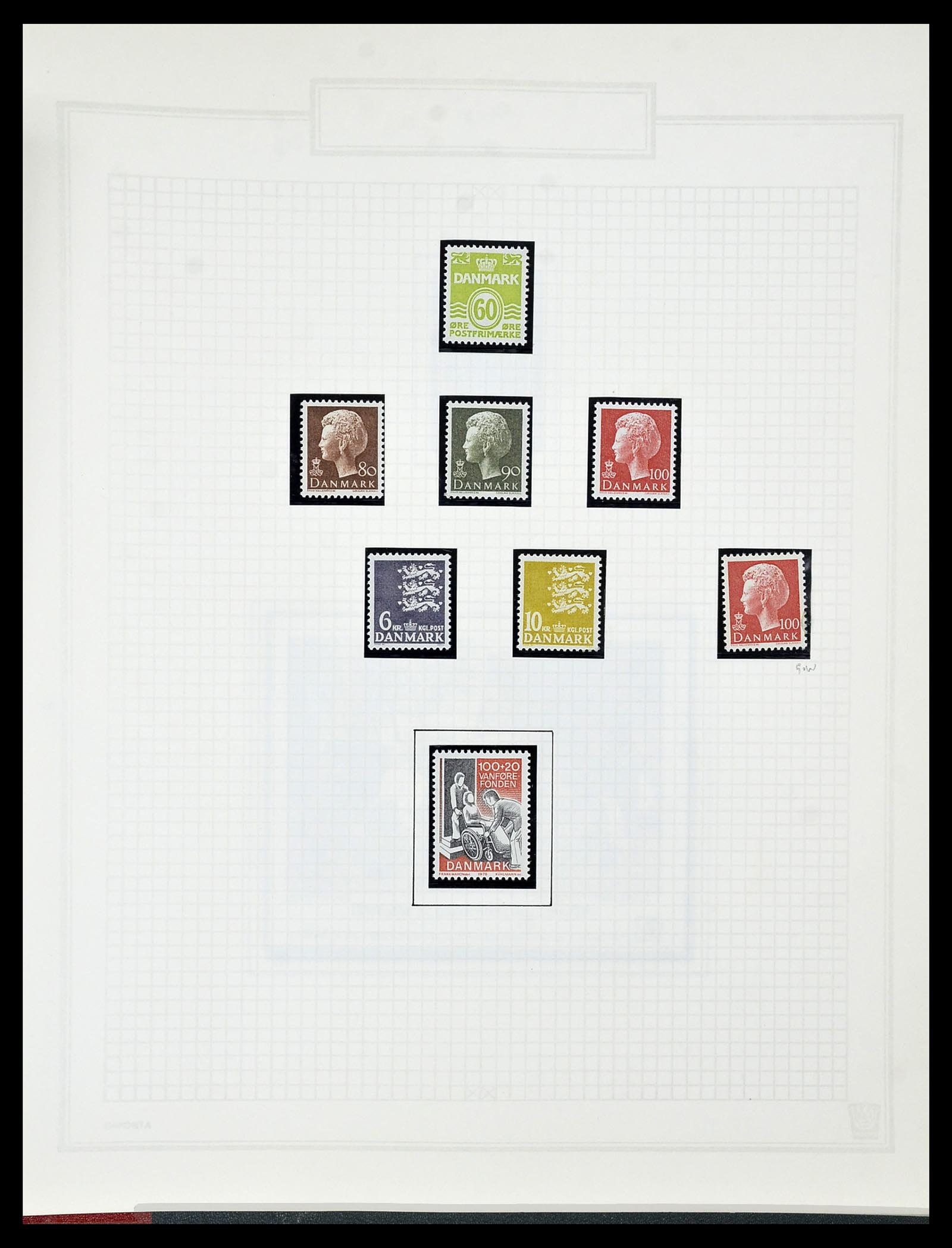 34492 104 - Postzegelverzameling 34492 Denemarken 1851-1975.