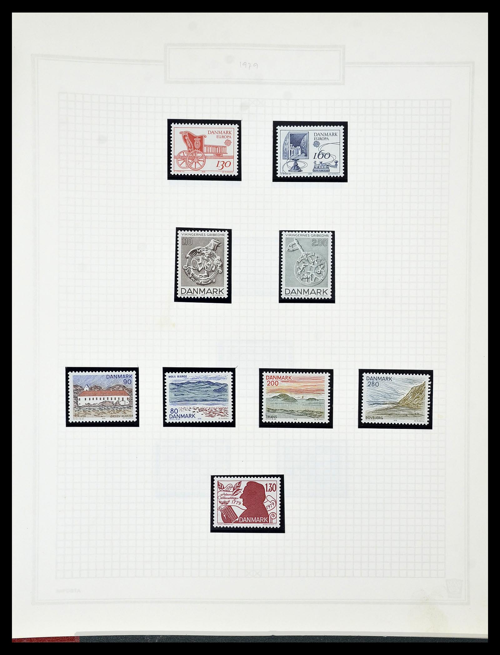 34492 113 - Postzegelverzameling 34492 Denemarken 1851-1975.