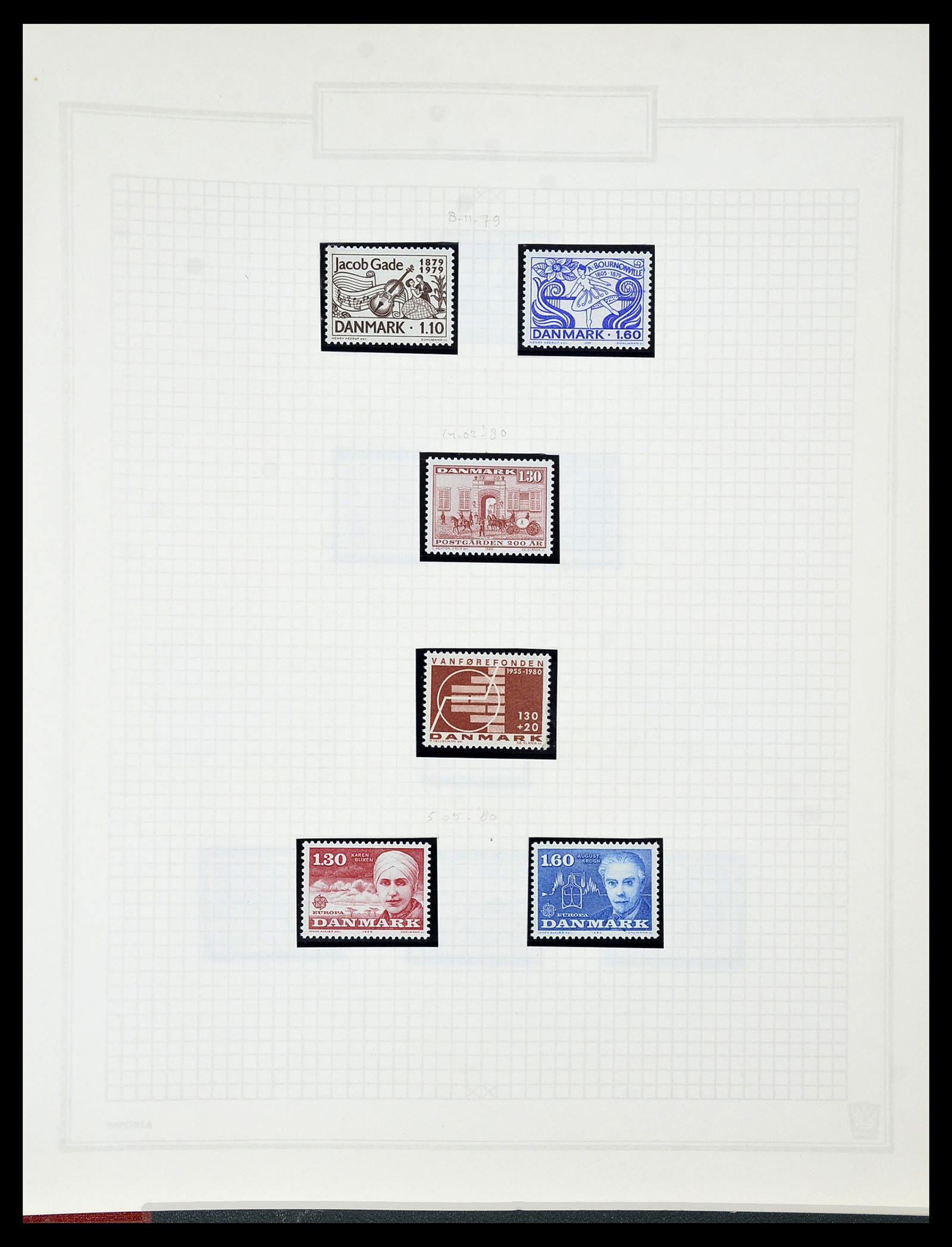 34492 114 - Postzegelverzameling 34492 Denemarken 1851-1975.