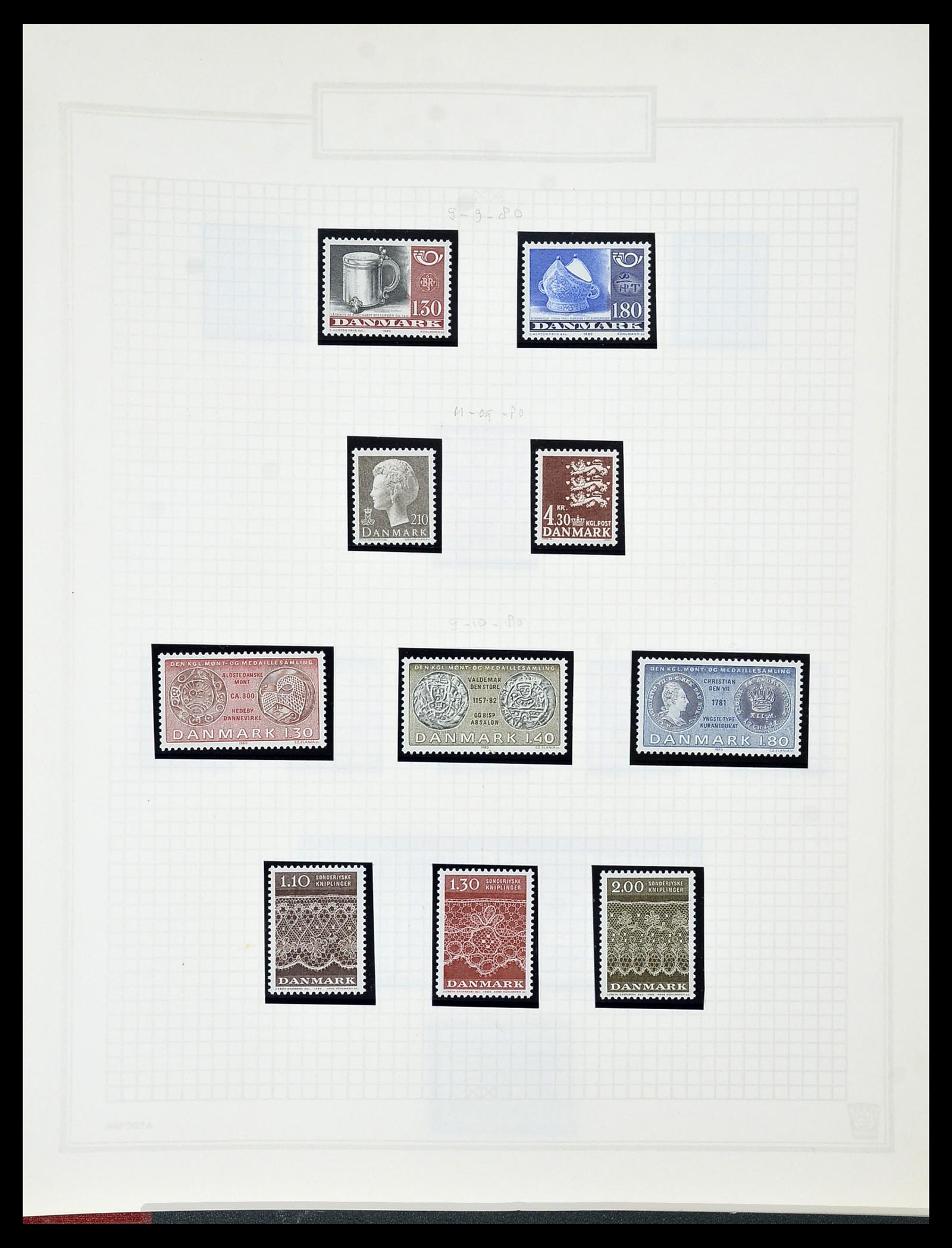 34492 116 - Postzegelverzameling 34492 Denemarken 1851-1975.