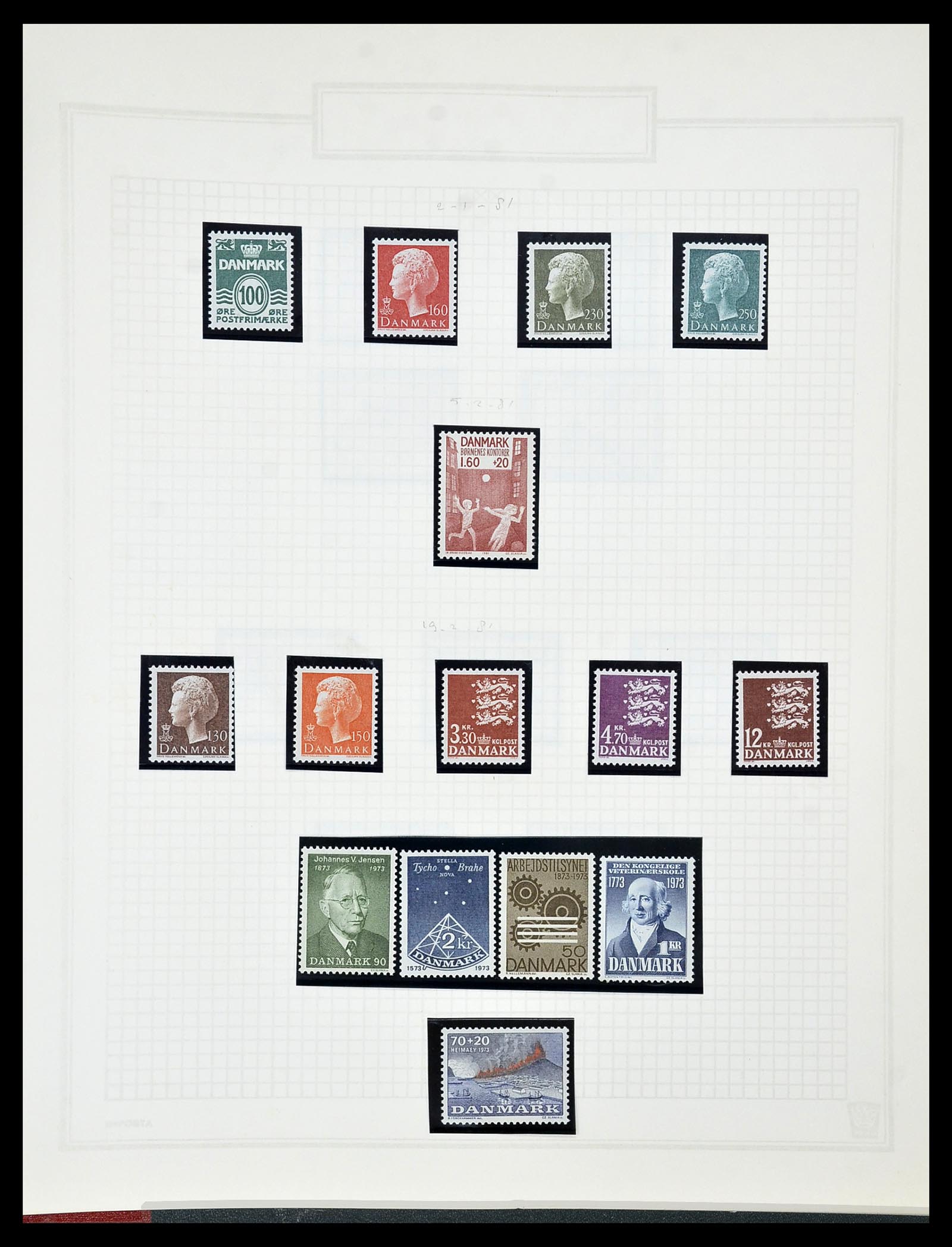34492 117 - Postzegelverzameling 34492 Denemarken 1851-1975.