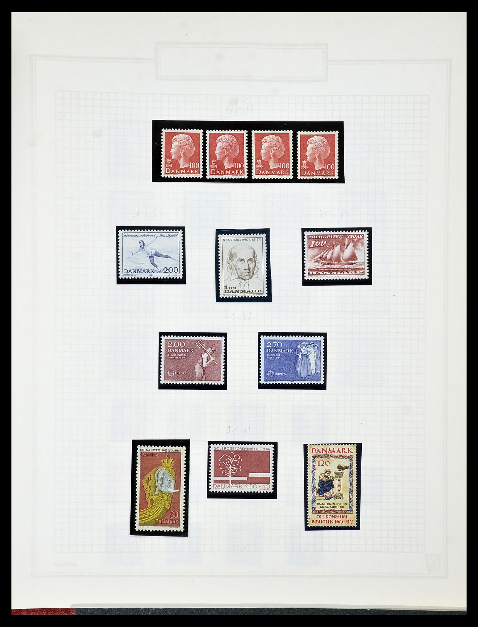 34492 120 - Postzegelverzameling 34492 Denemarken 1851-1975.
