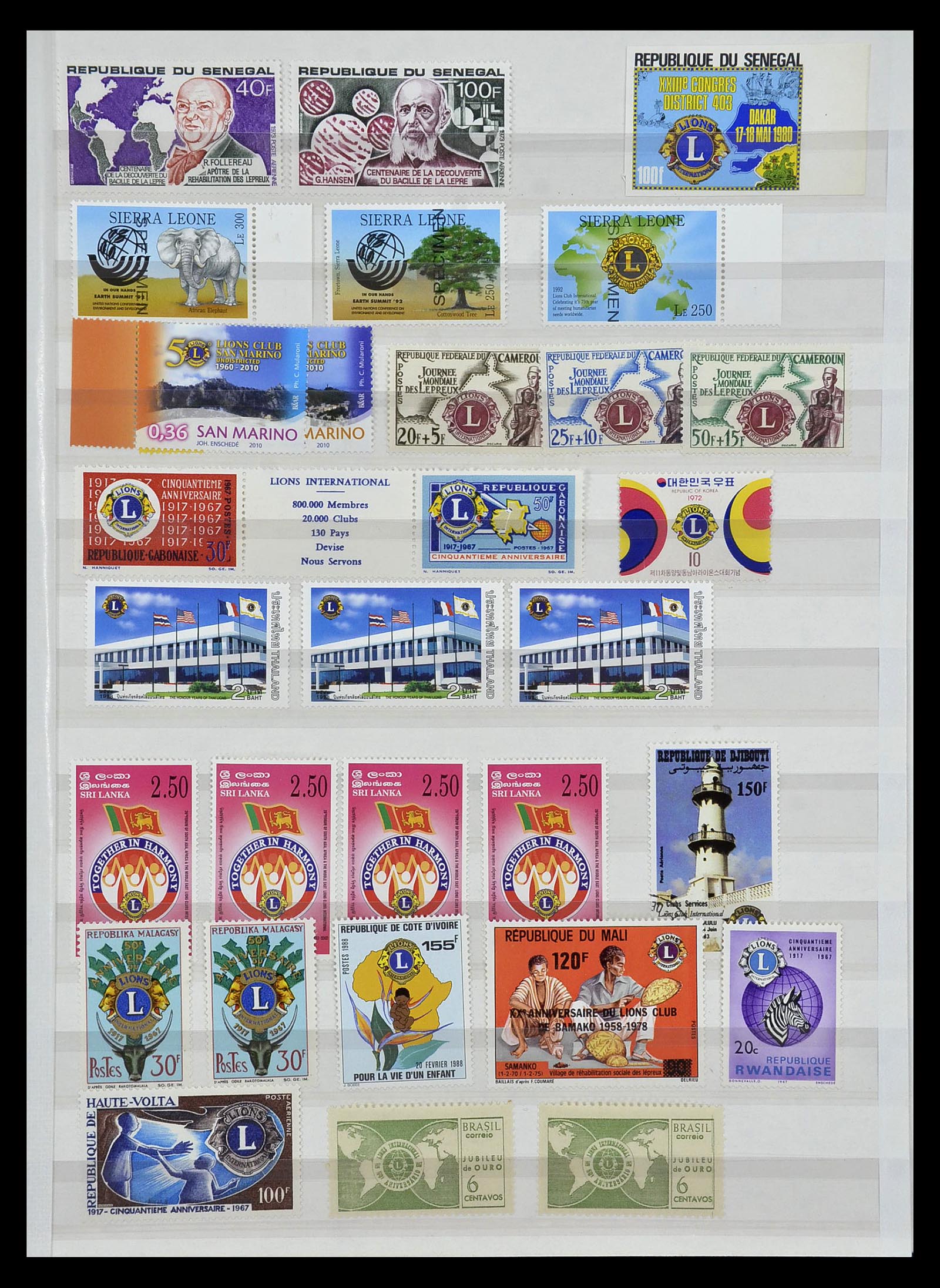 34497 018 - Postzegelverzameling 34497 Motief Lions Club 1957-2014.