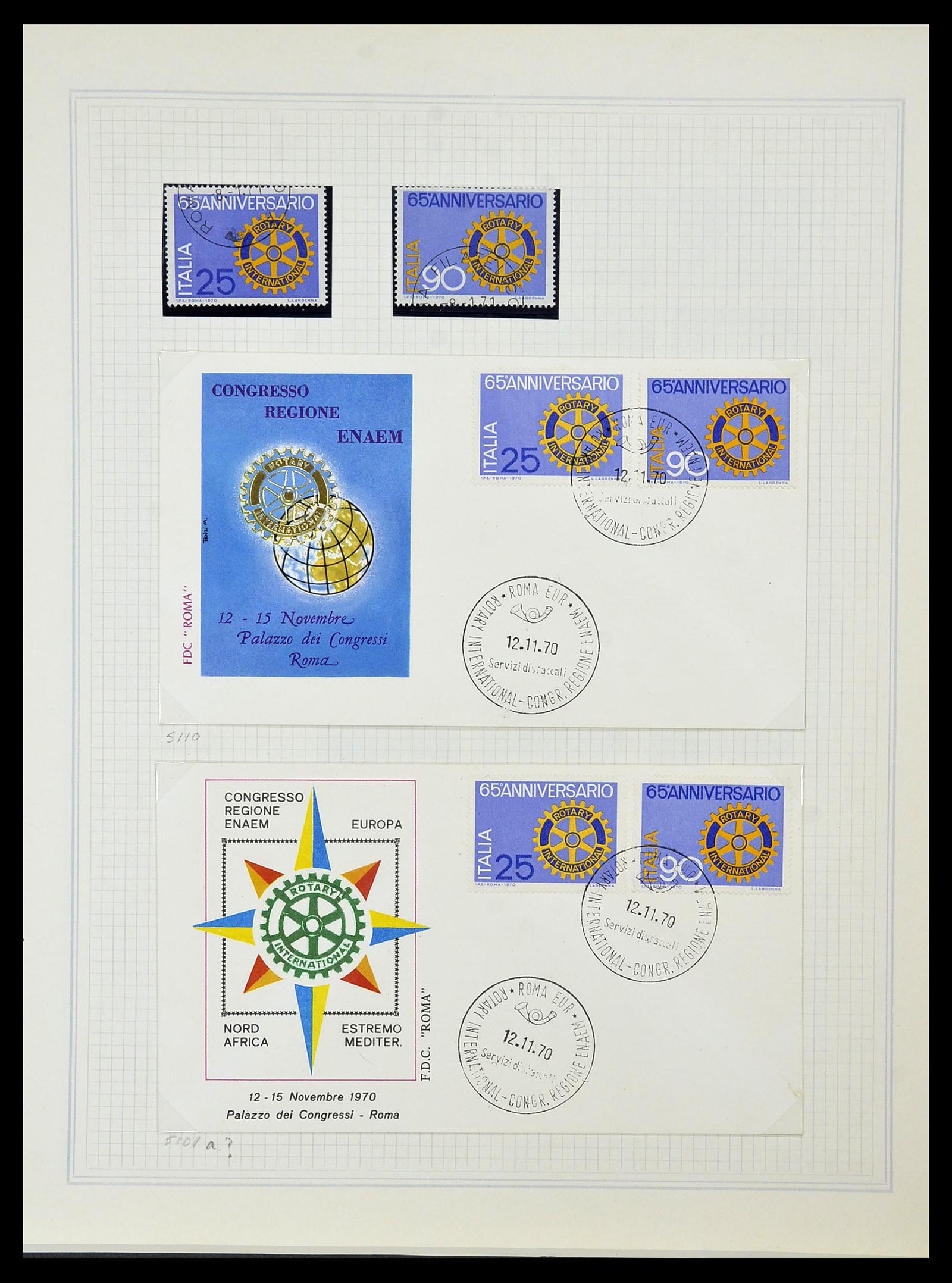 34499 034 - Postzegelverzameling 34499 Motief Rotary 1931-2011.