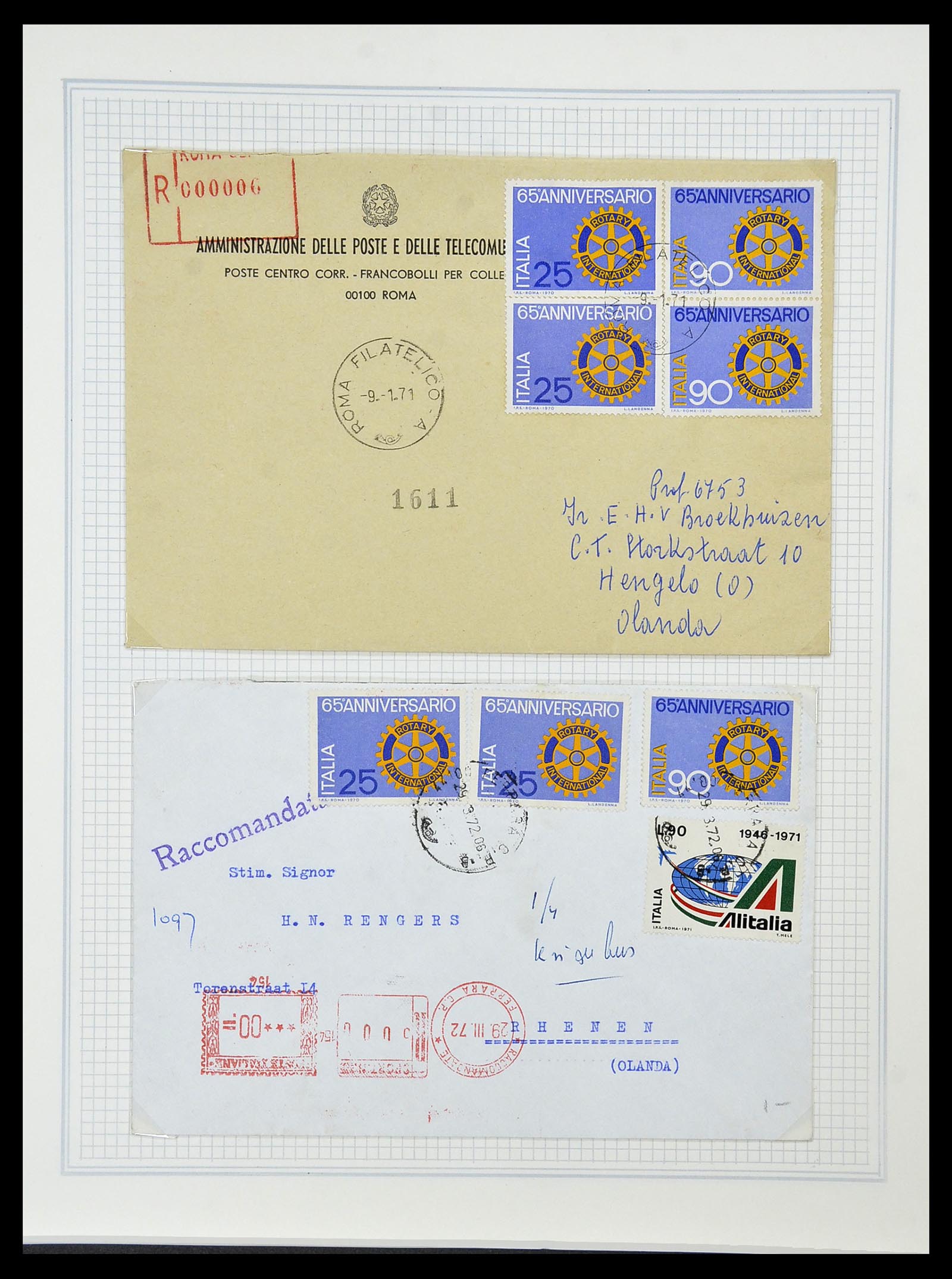 34499 035 - Postzegelverzameling 34499 Motief Rotary 1931-2011.