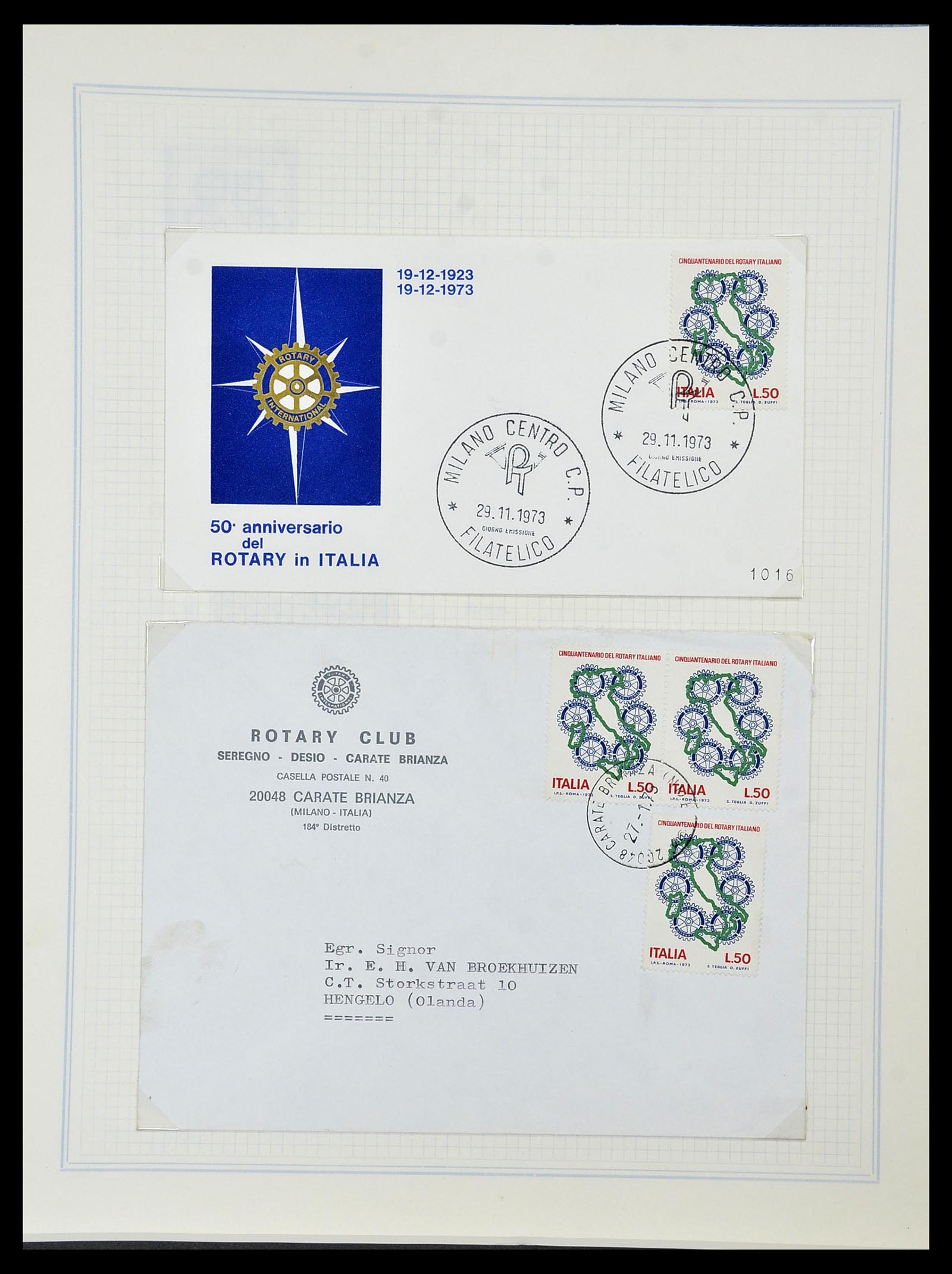 34499 042 - Postzegelverzameling 34499 Motief Rotary 1931-2011.