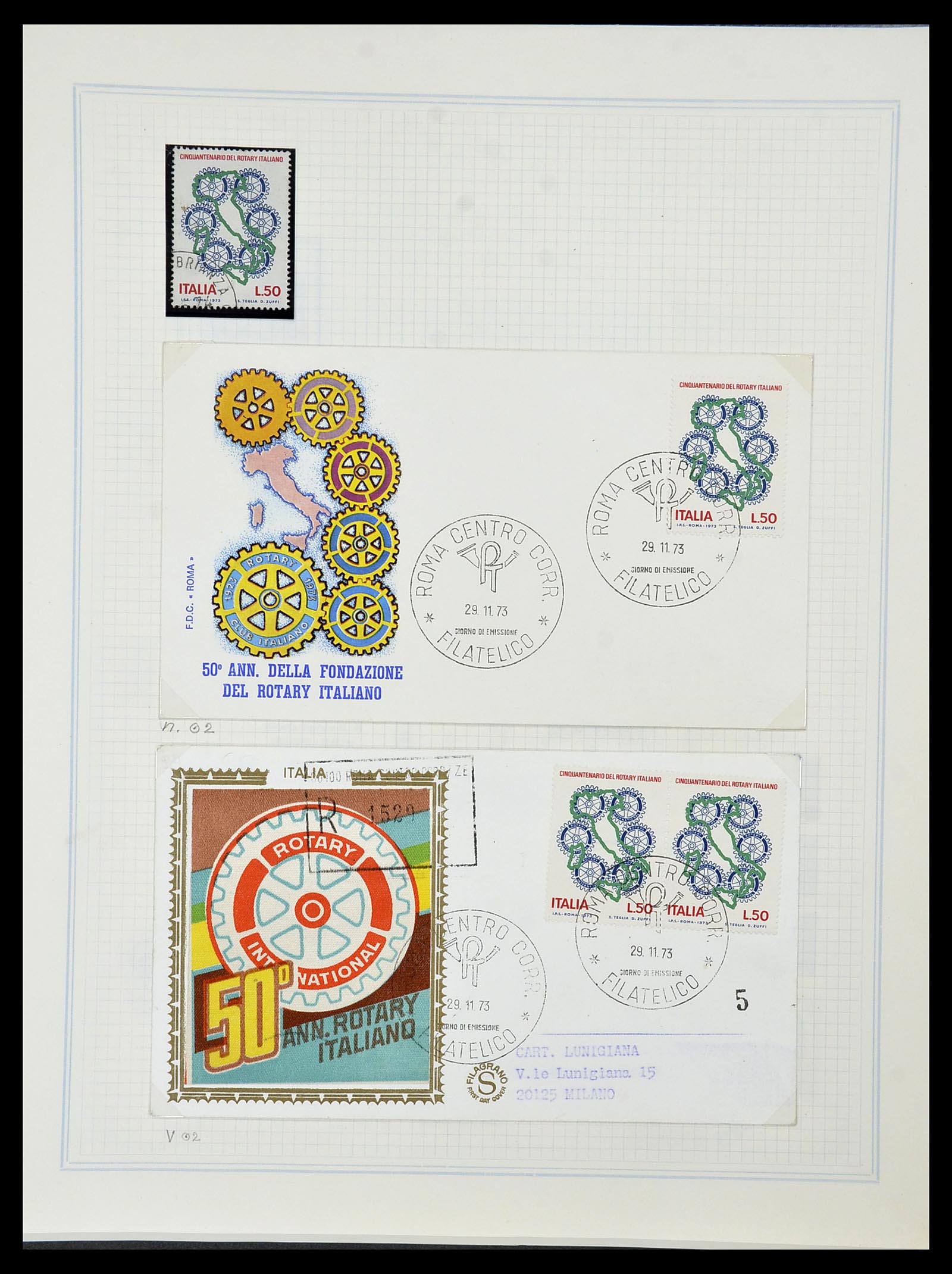 34499 043 - Postzegelverzameling 34499 Motief Rotary 1931-2011.
