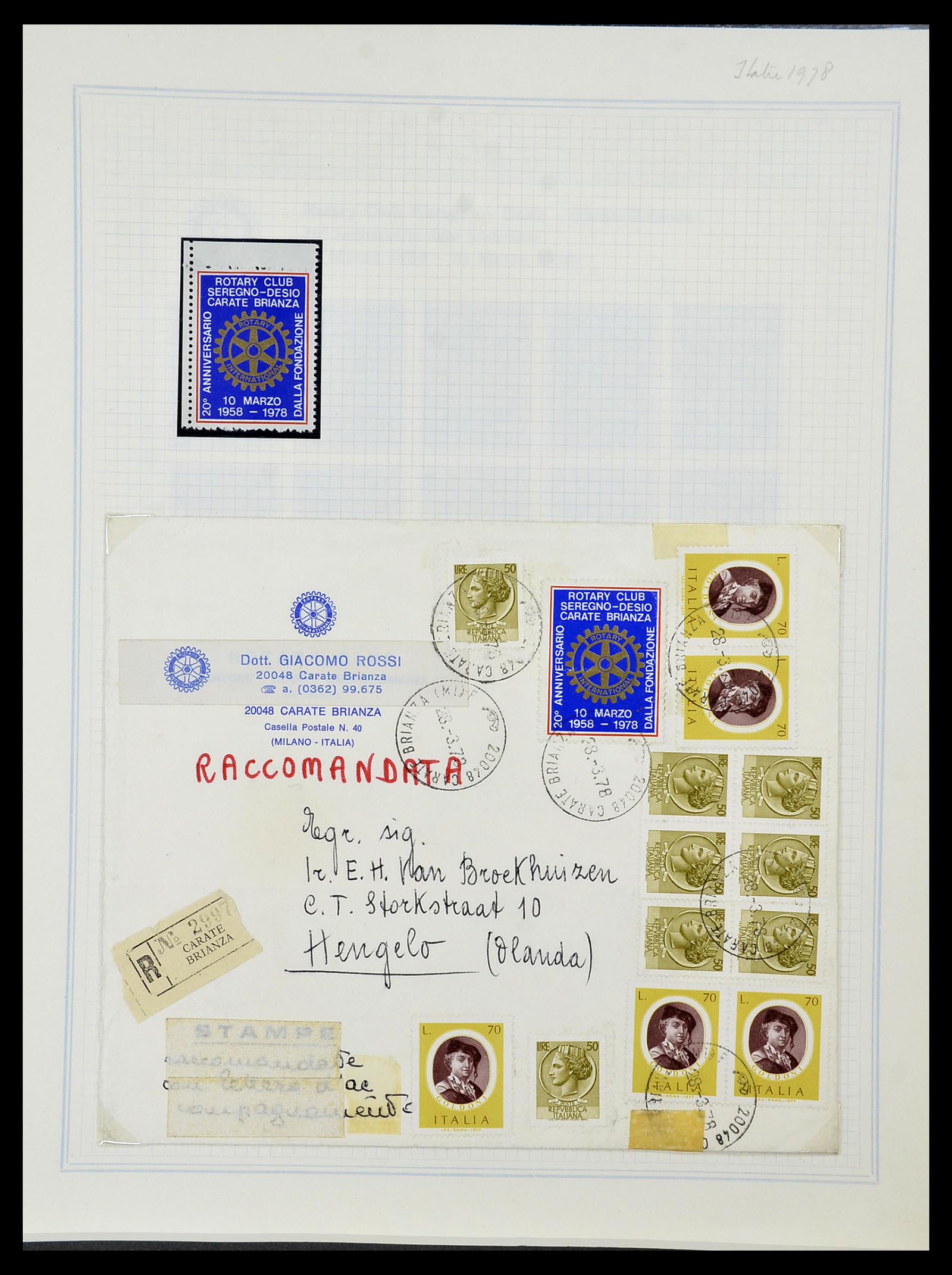 34499 044 - Postzegelverzameling 34499 Motief Rotary 1931-2011.