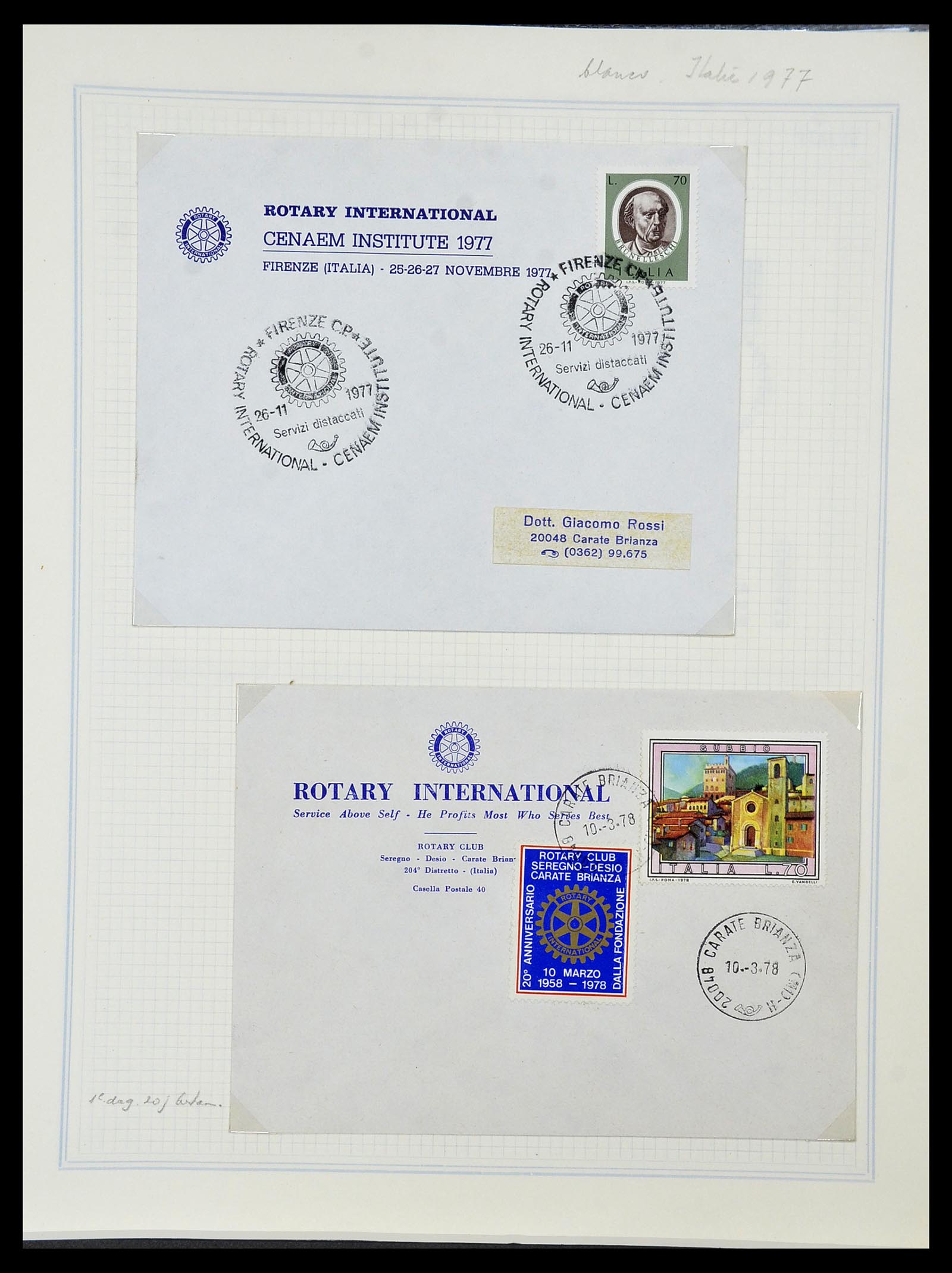 34499 046 - Postzegelverzameling 34499 Motief Rotary 1931-2011.