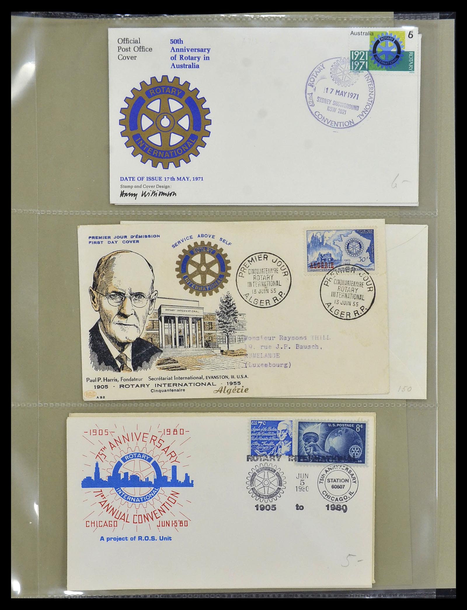 34499 086 - Postzegelverzameling 34499 Motief Rotary 1931-2011.