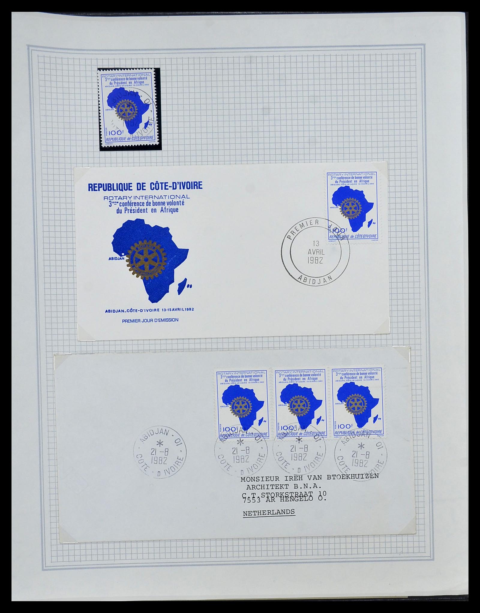 34499 095 - Postzegelverzameling 34499 Motief Rotary 1931-2011.