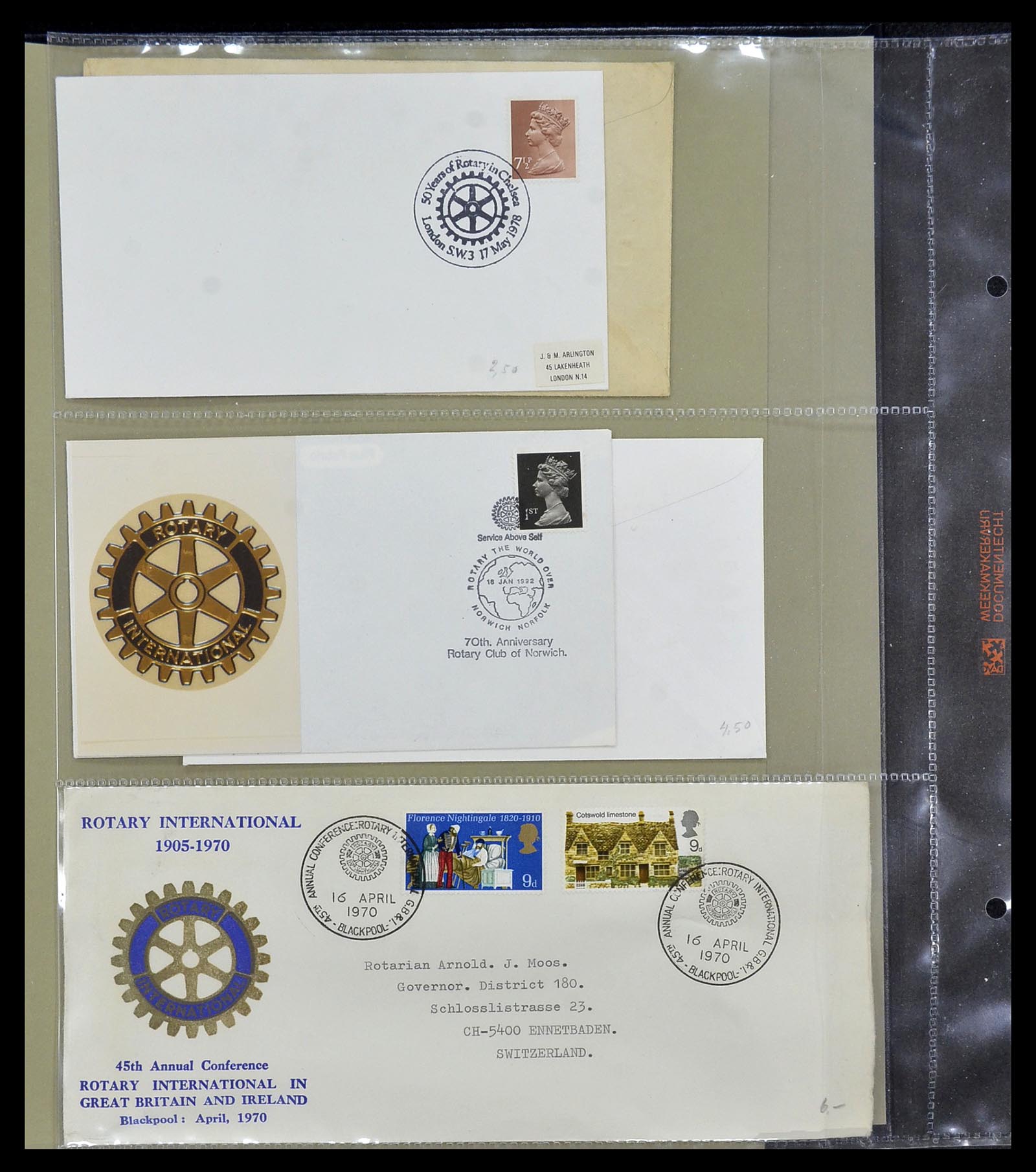 34499 100 - Postzegelverzameling 34499 Motief Rotary 1931-2011.