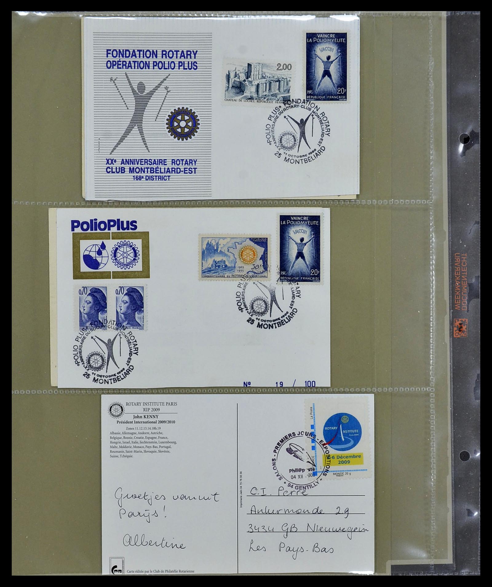 34499 104 - Postzegelverzameling 34499 Motief Rotary 1931-2011.