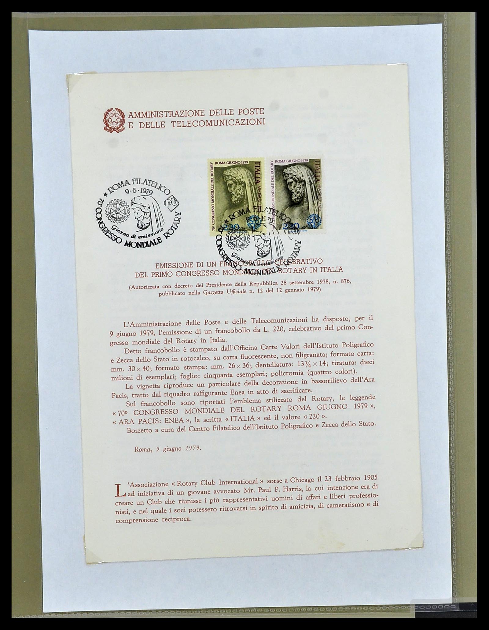 34499 107 - Postzegelverzameling 34499 Motief Rotary 1931-2011.