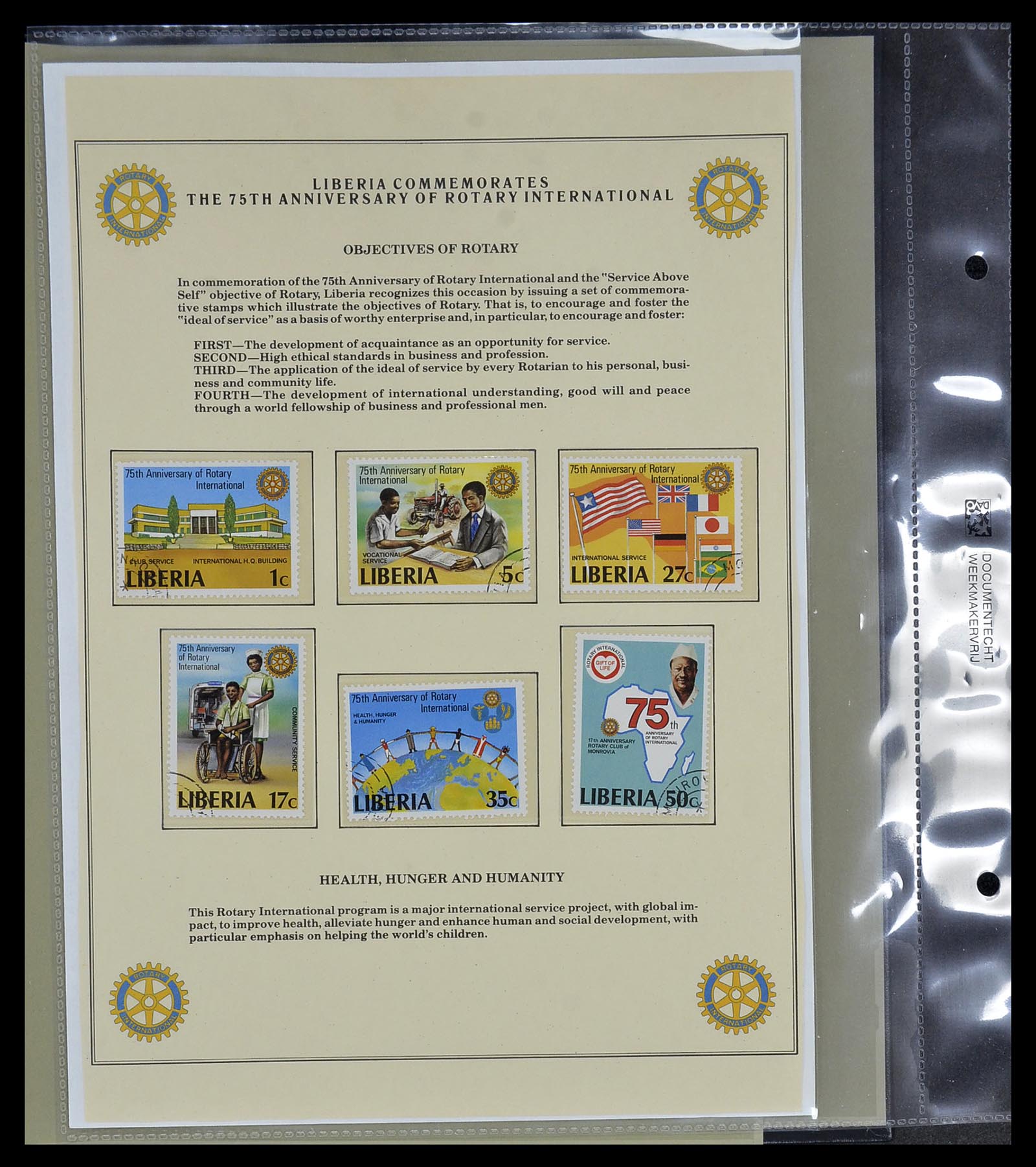 34499 110 - Postzegelverzameling 34499 Motief Rotary 1931-2011.
