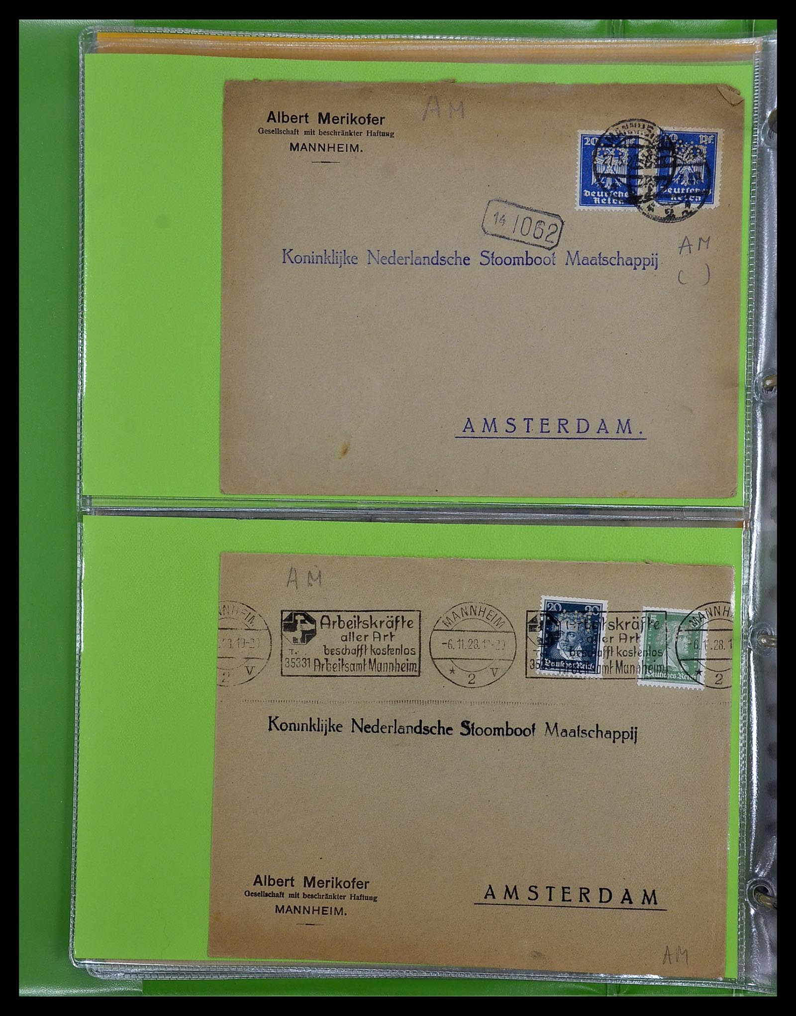 34504 010 - Postzegelverzameling 34504 Duitsland firmaperforaties op brief 1907-1